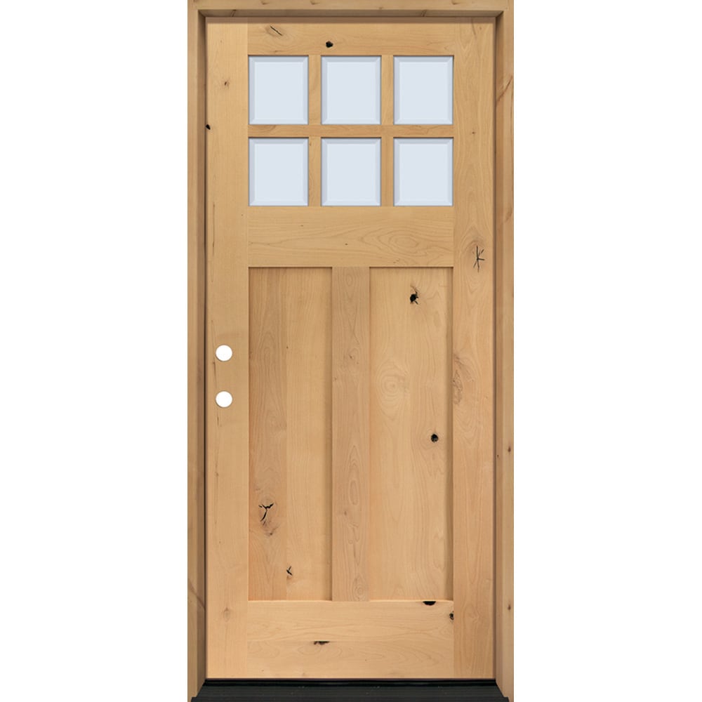 Greatview Doors 36-in x 80-in x 4-9/16-in Wood Craftsman Right-Hand ...