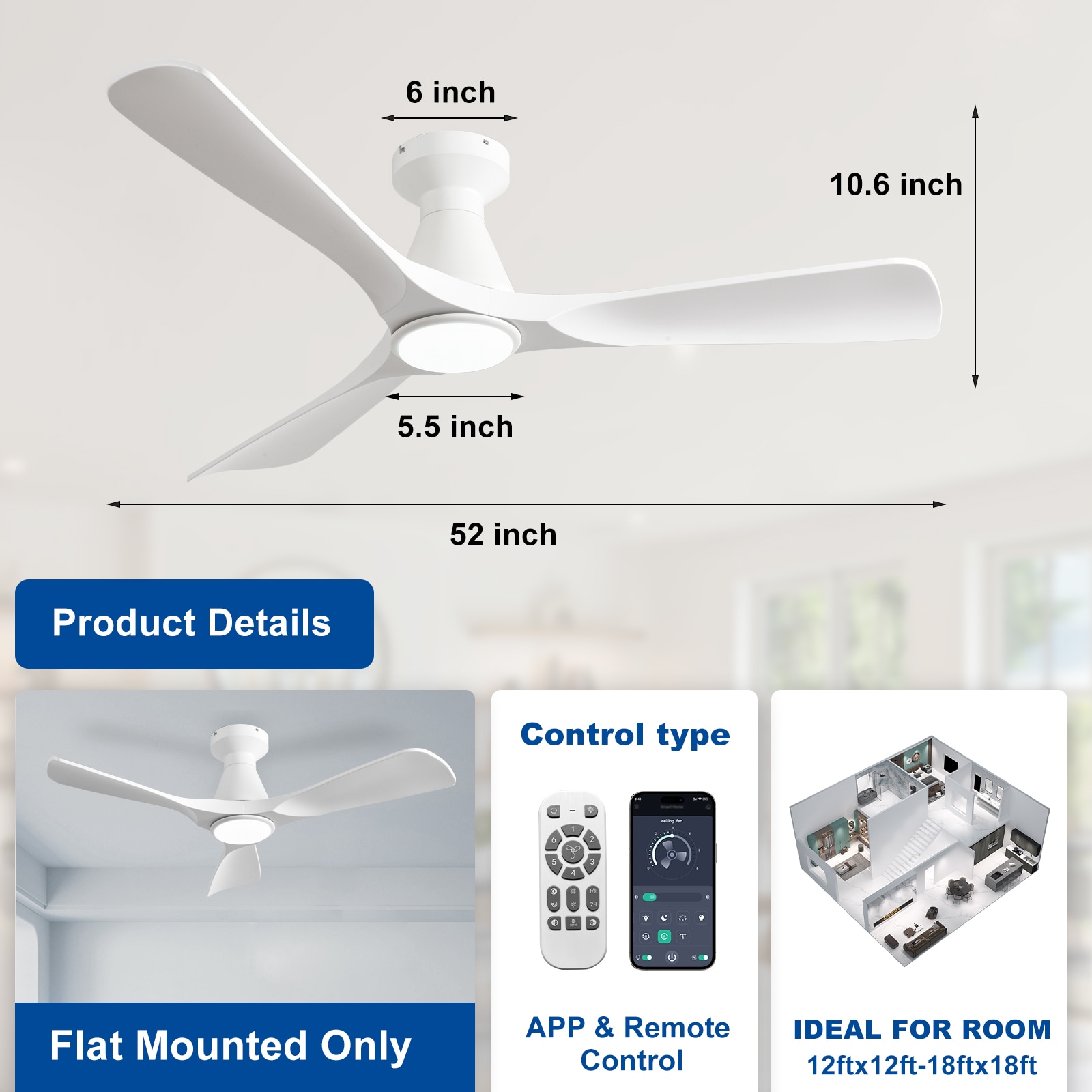 Dovanpaul 186-18C-WH-LW Ceiling-Fans - View #6
