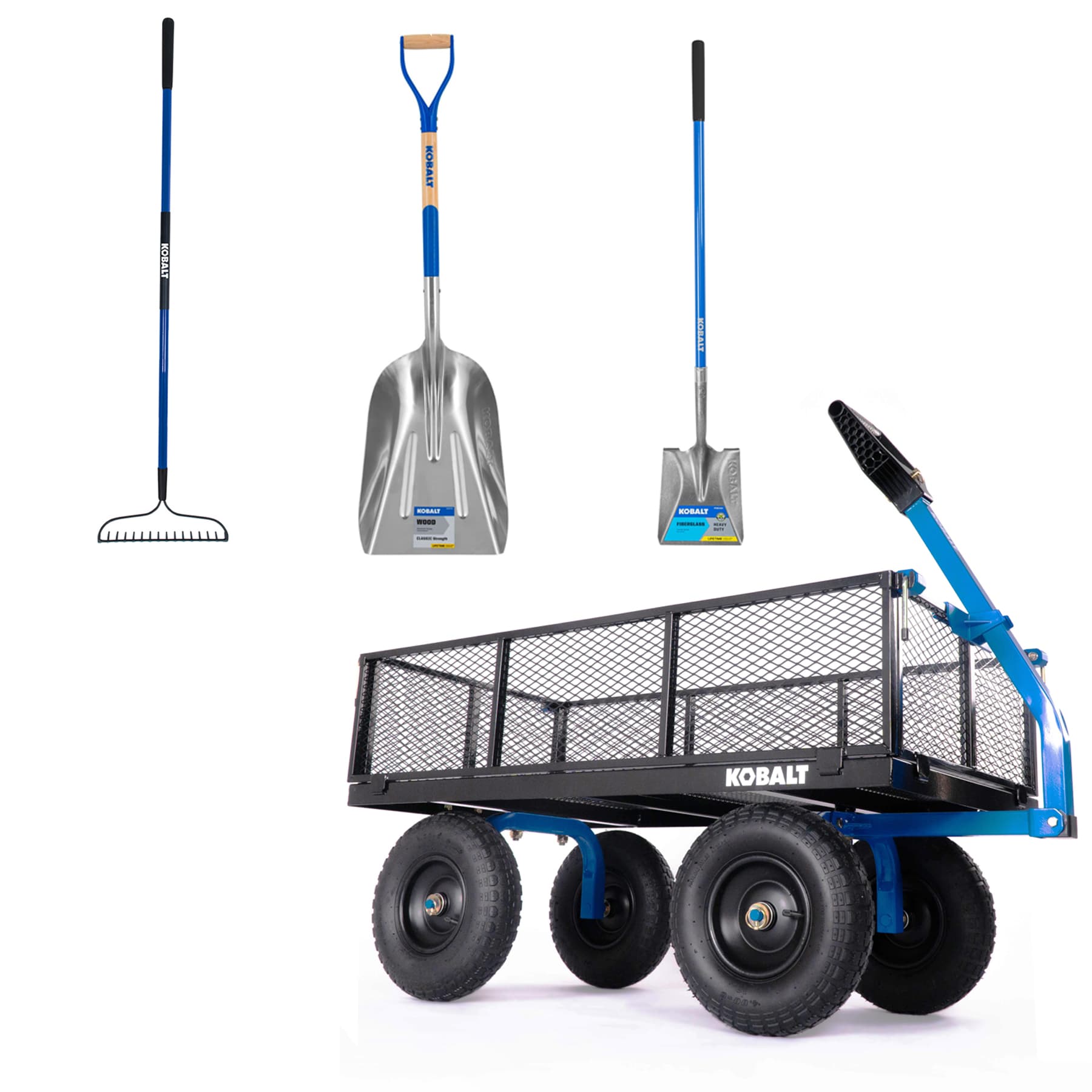 Shop Kobalt 6-cu Steel Yard Cart & Garden Tool Kit at