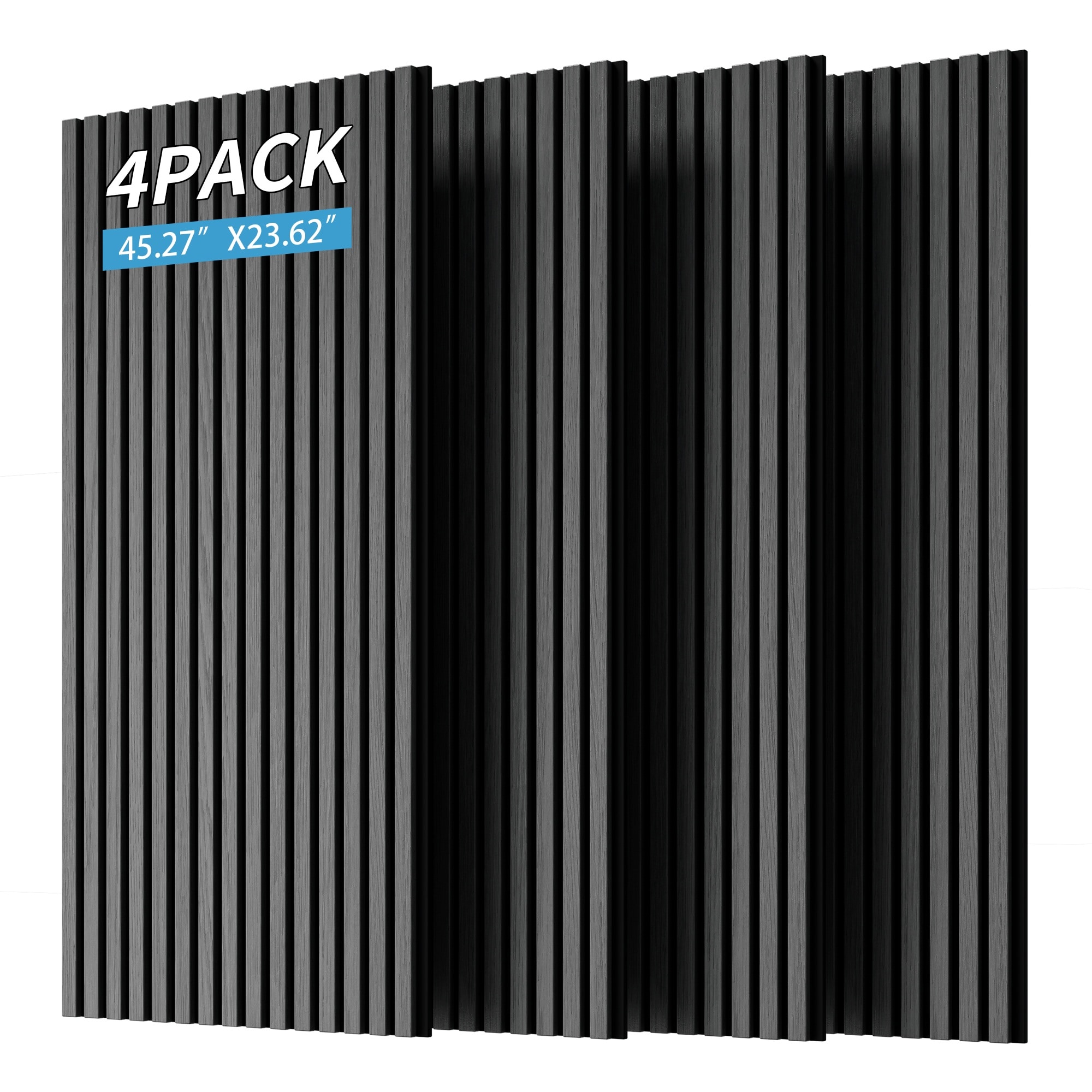 Dexmalle  4PC Wood Slat Acoustic Panels for Wall and Ceiling-3D Fluted Sound Absorbing Panel