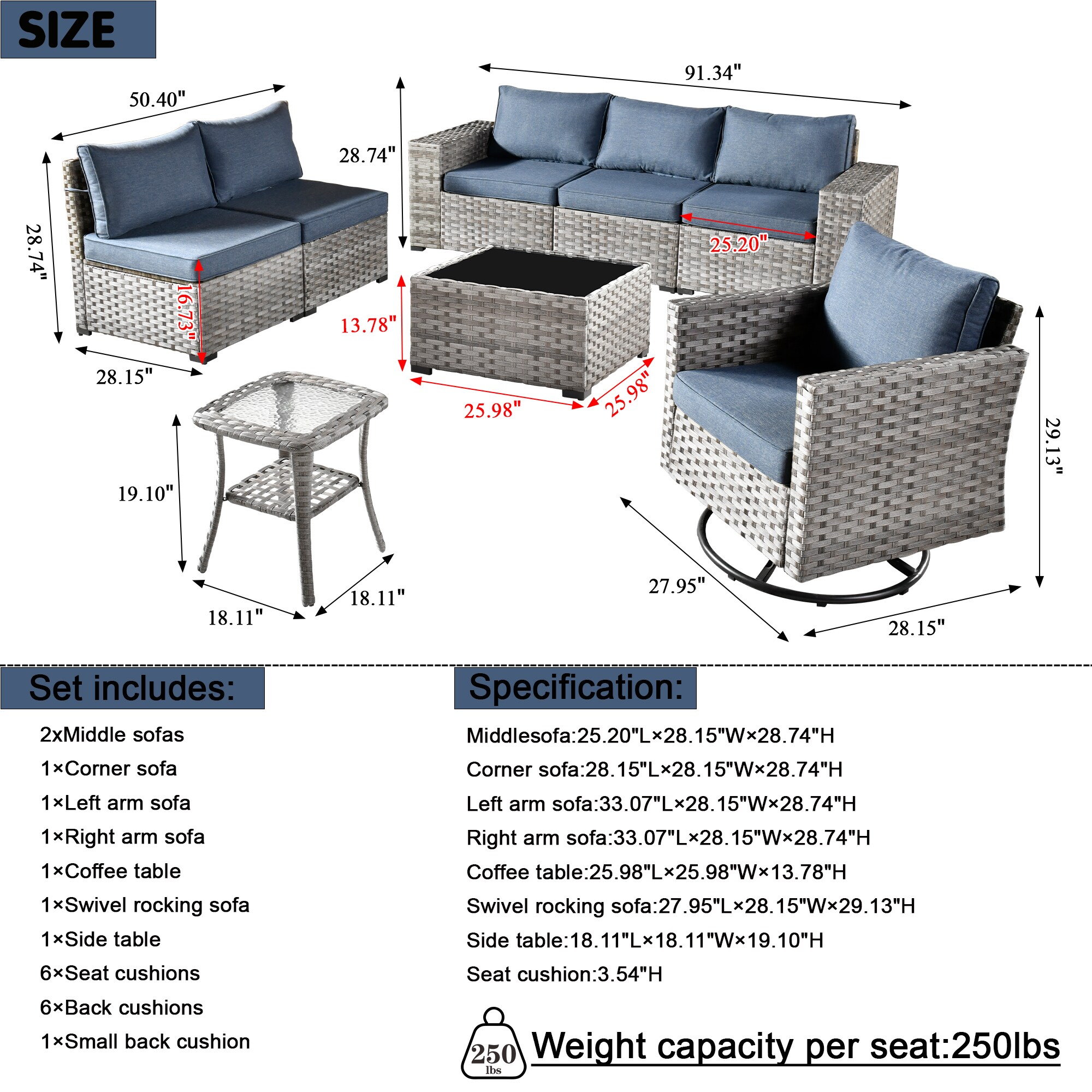 Ovios KFS300Y1 Patio-Sofas-Daybeds - View #9