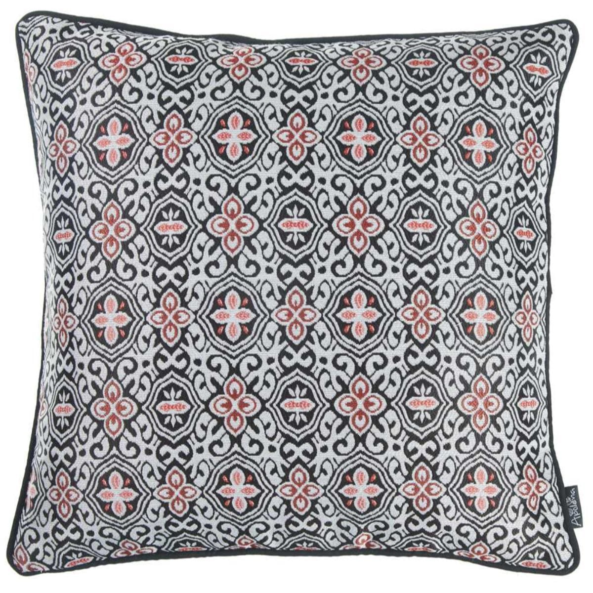 HomeRoots 355384 Josephine 17-in x 17-in Black white red Square Indoor Decorative Cover