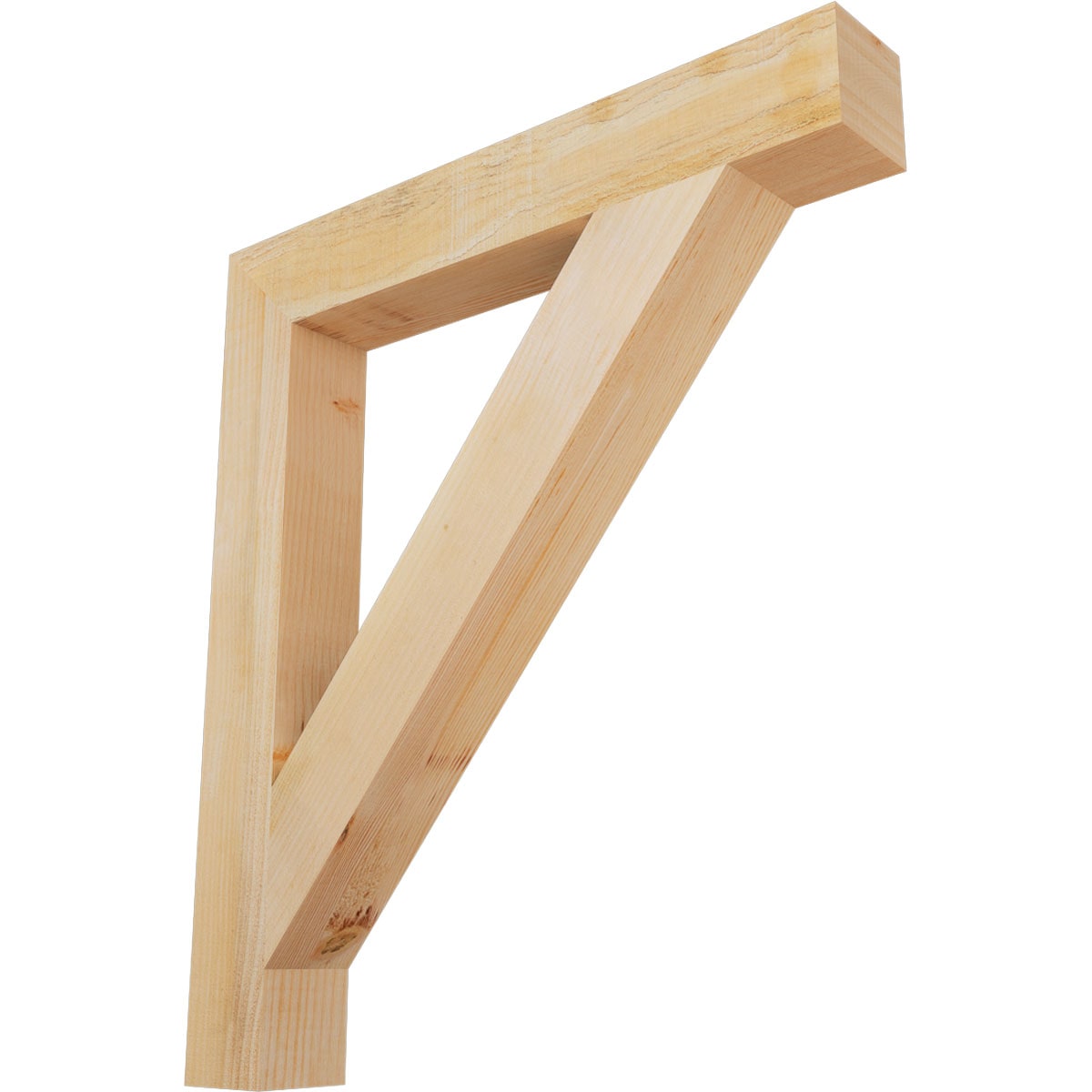 Ekena Millwork BKT04X28X32TRA05RDF Traditional block rough sawn 4-in x 28-in x 32-in Douglas fir Brown Wood Standard bracket