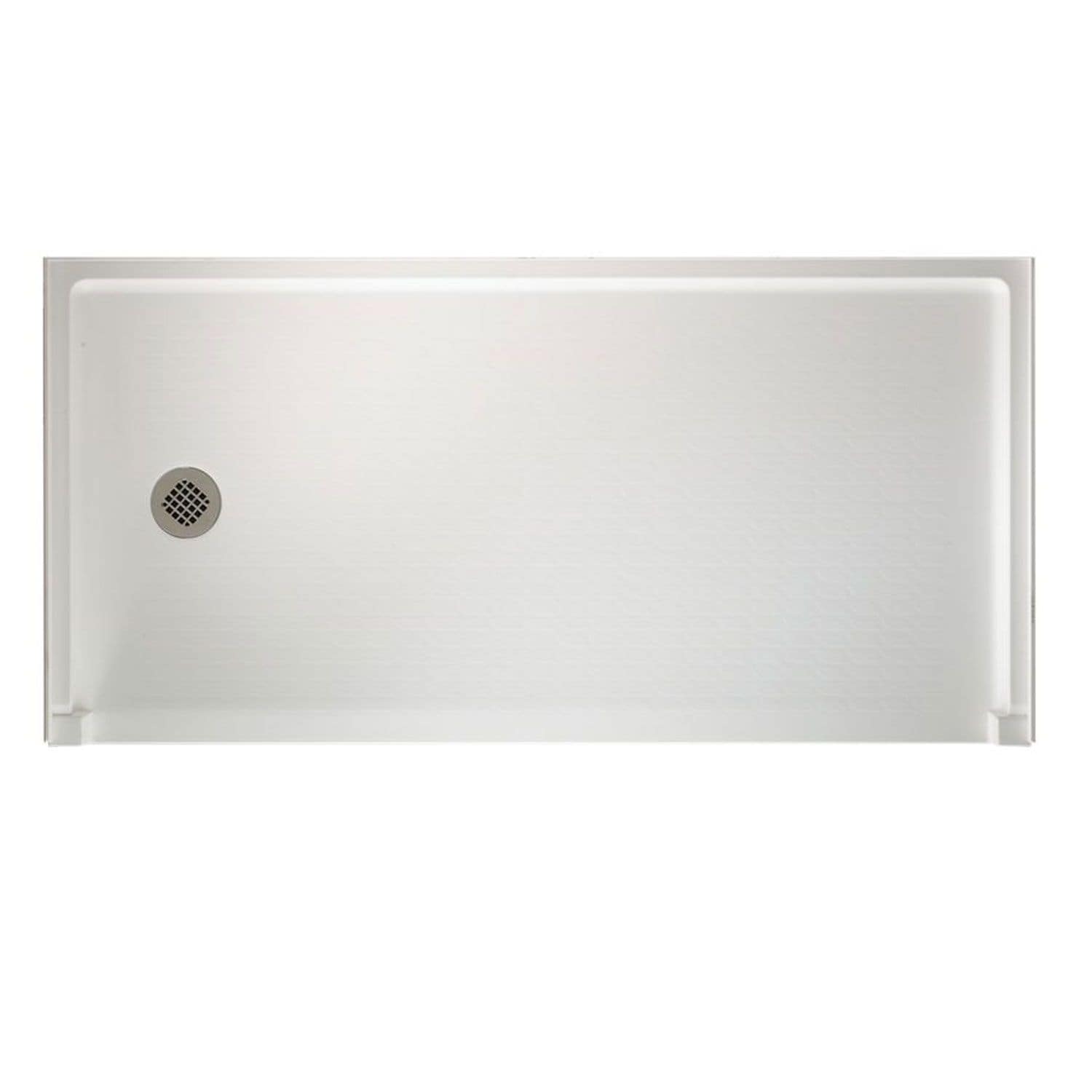 Swanstone FB03060LM.018 30-in W x 60-in L Bisque Neo-angle Shower base with 1.38-in H Threshold (Left Drain)
