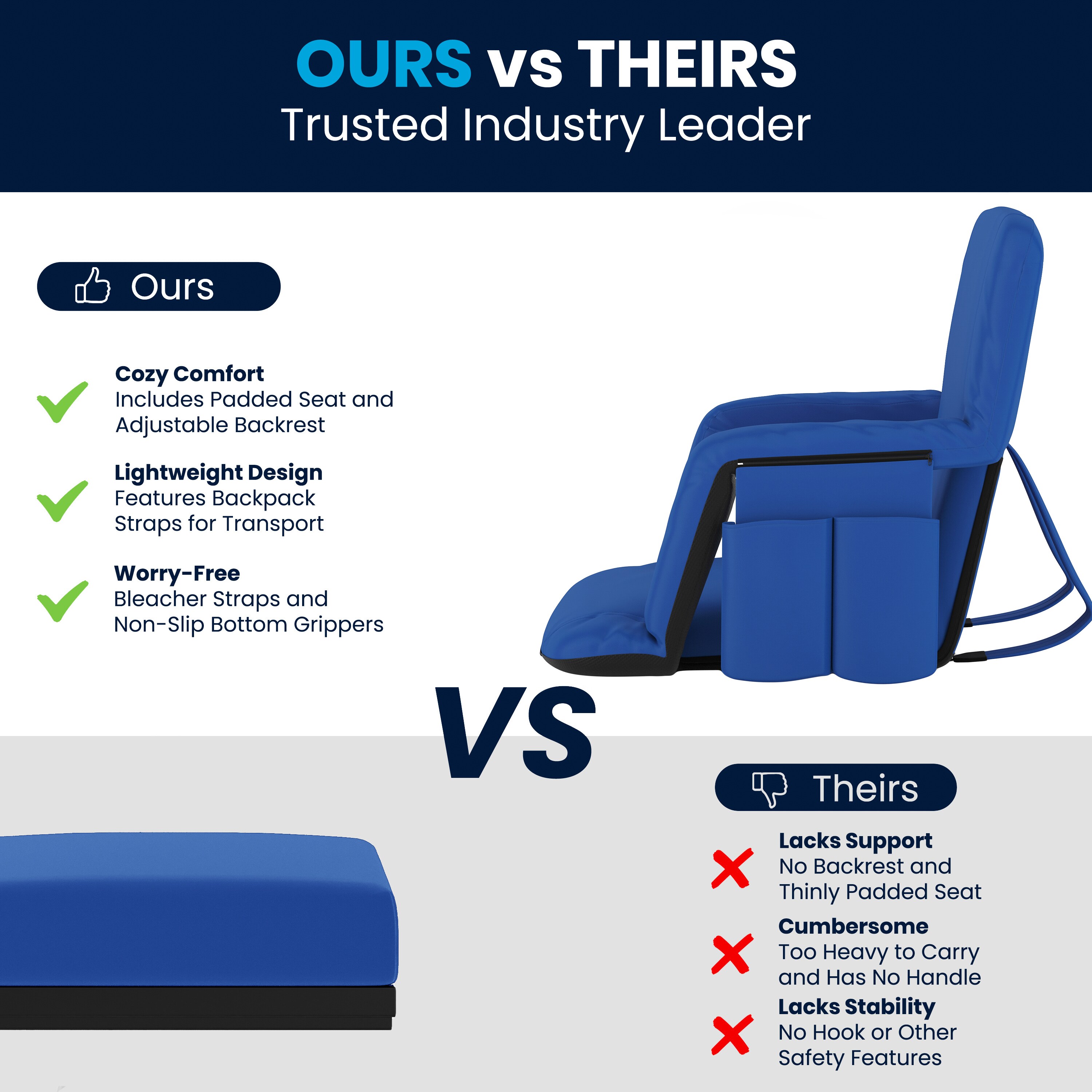 Flash Furniture 840196338354 Bleacher-Cushions - View #4