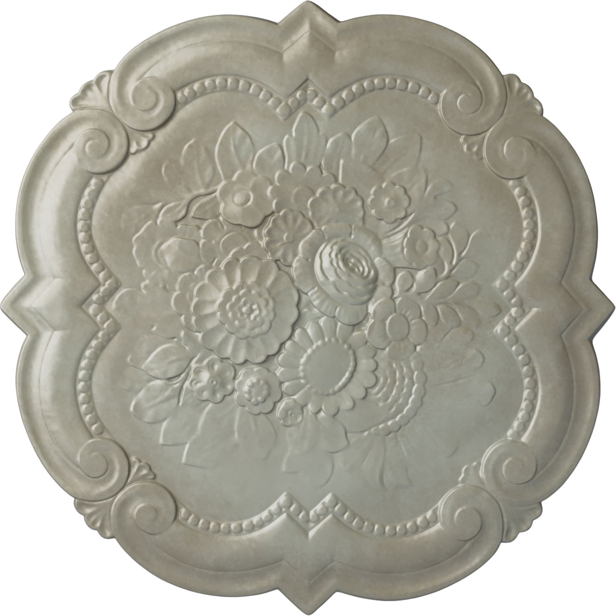 Ekena Millwork CM24VIFLS Victorian 24.38-in W x 24.38-in L Painted Flash Gold Polyurethane Whole Ceiling Medallion