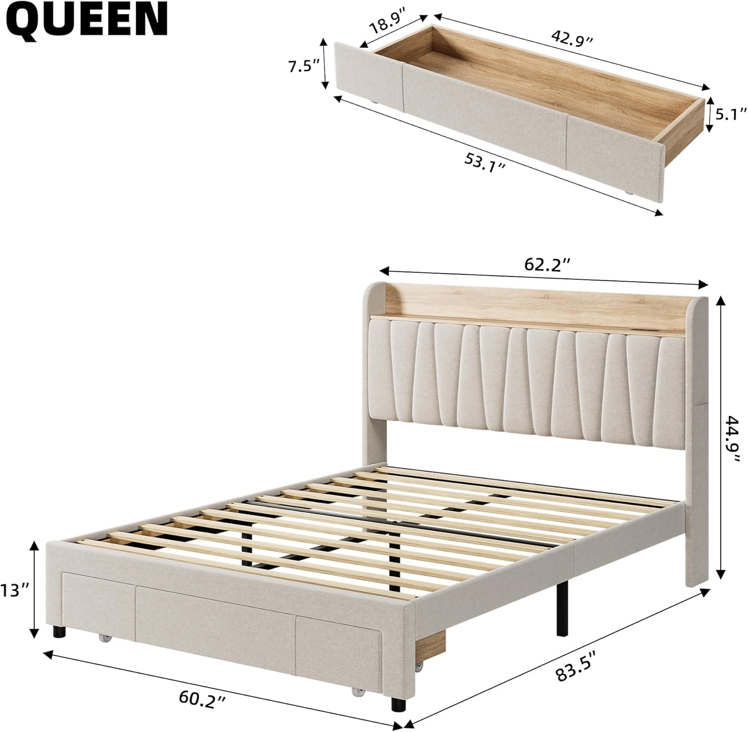 Qeetex LHF-BED-PHO-158DE8M6 beds - View #2