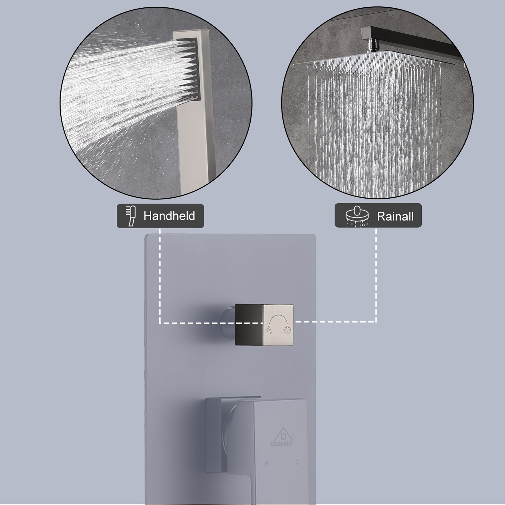 CASAINC M6066-A-10-BN Showerhead-Bar-Panels - View #8