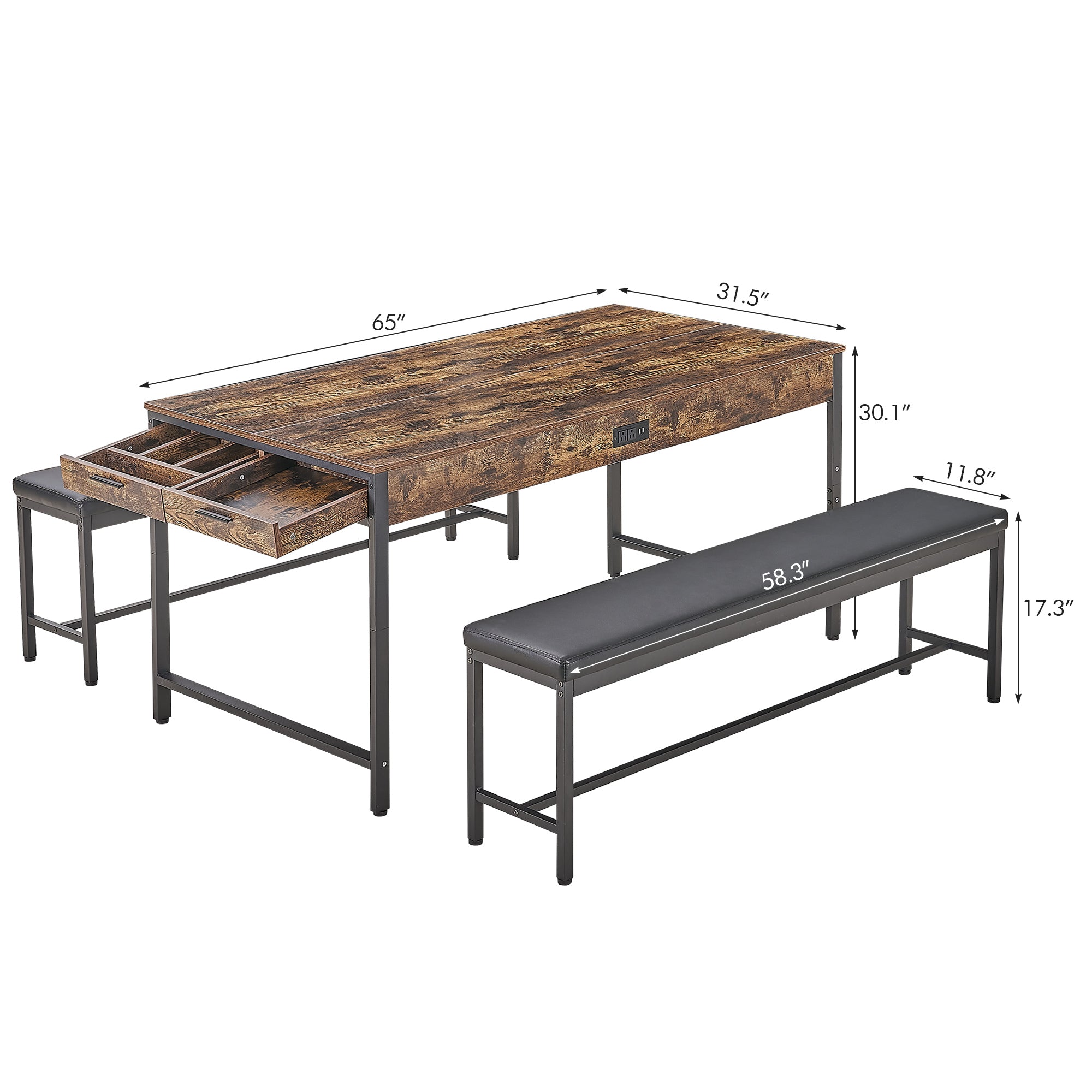 Vecelo LOE-TC19-BRN Dining-Sets - View #3
