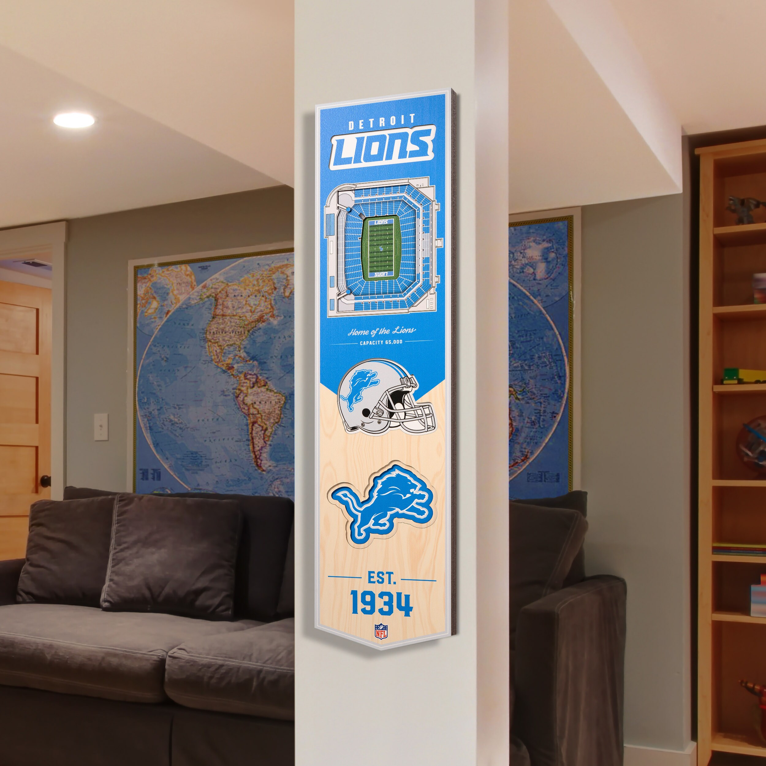 Detroit Lions 2 Panels Window Curtain Living Room Bedroom Blackout