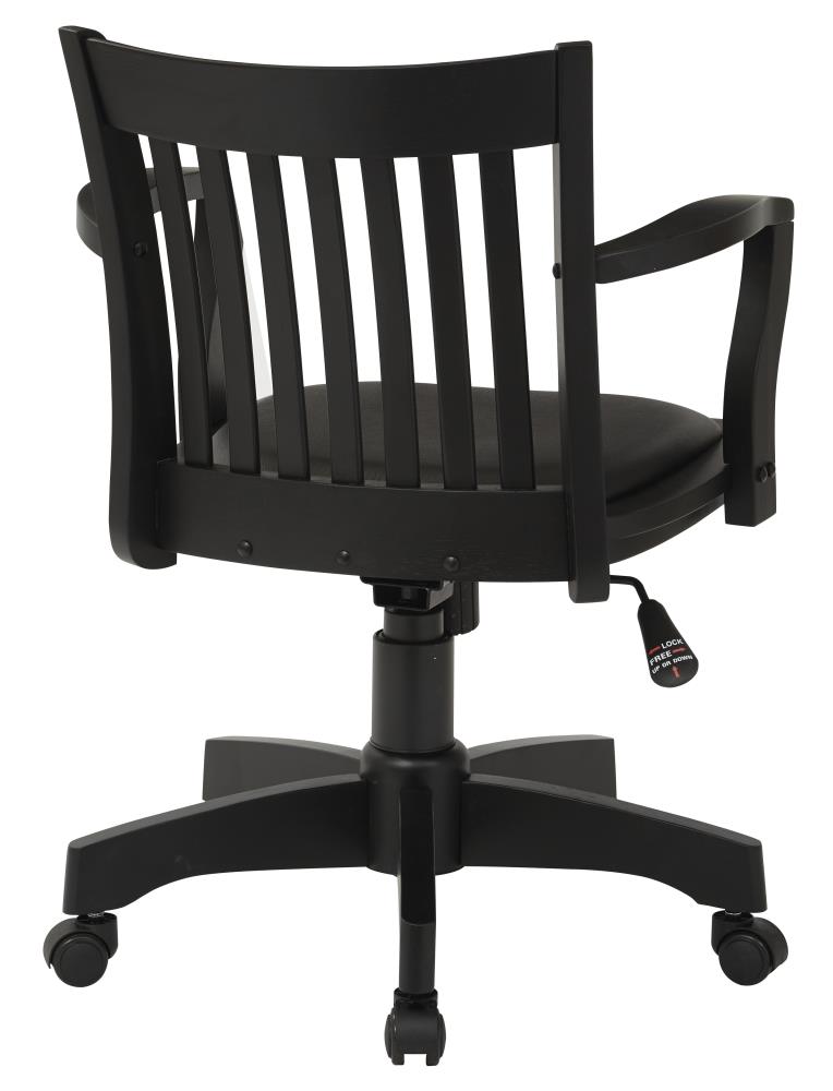 Deluxe Wood Banker's Chair Padded Seat with Base Black - OSP Home  Furnishings