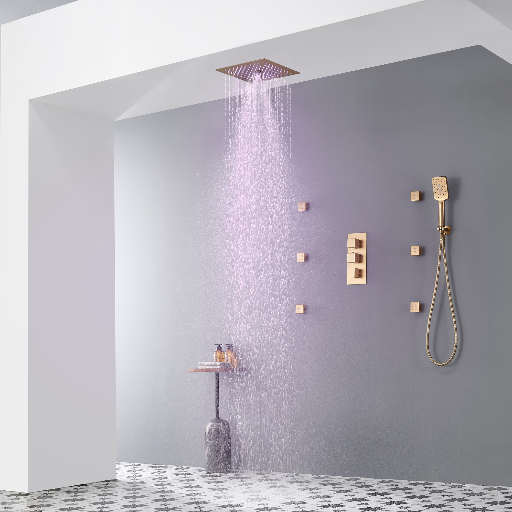 Mondawe WF-6708-12BG Showerhead-Bar-Panels - View #3