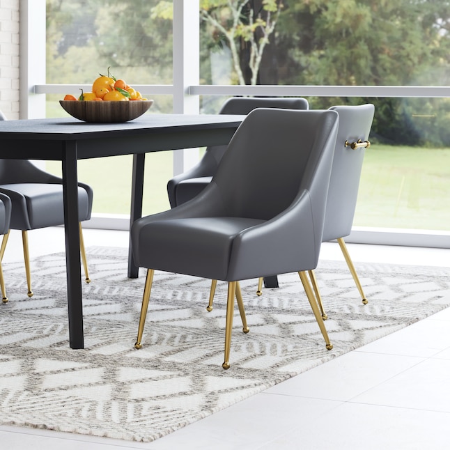 Zuo Modern Madelaine Contemporary, Upholstered Dining Chairs With Arms Gray