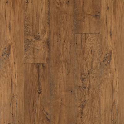 Pergo Portfolio + WetProtect Waterproof Rustic Amber Chestnut 10-mm Thick  Waterproof Wood Plank Laminate Flooring Sample in the Laminate Samples  department at Lowes.com