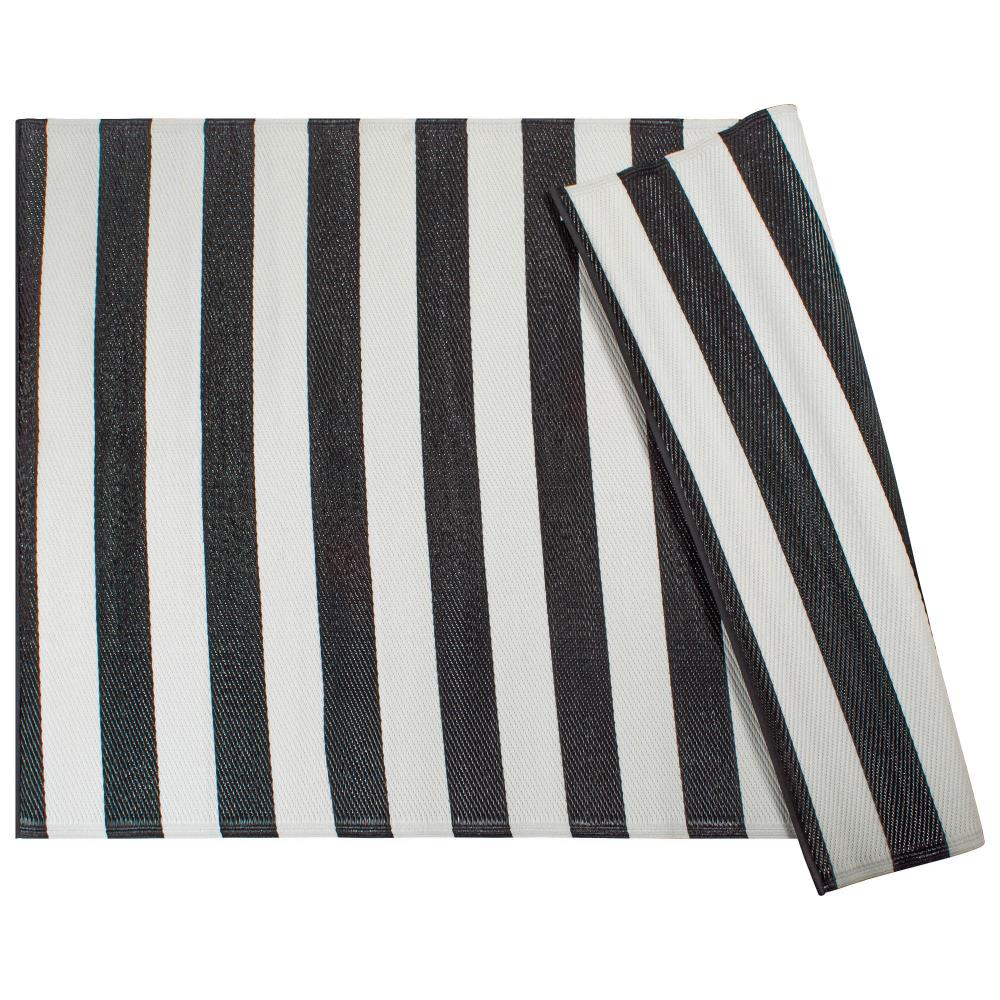 White Outdoor Stripe Area Rug, Indoor Outdoor Black And White Striped Rug