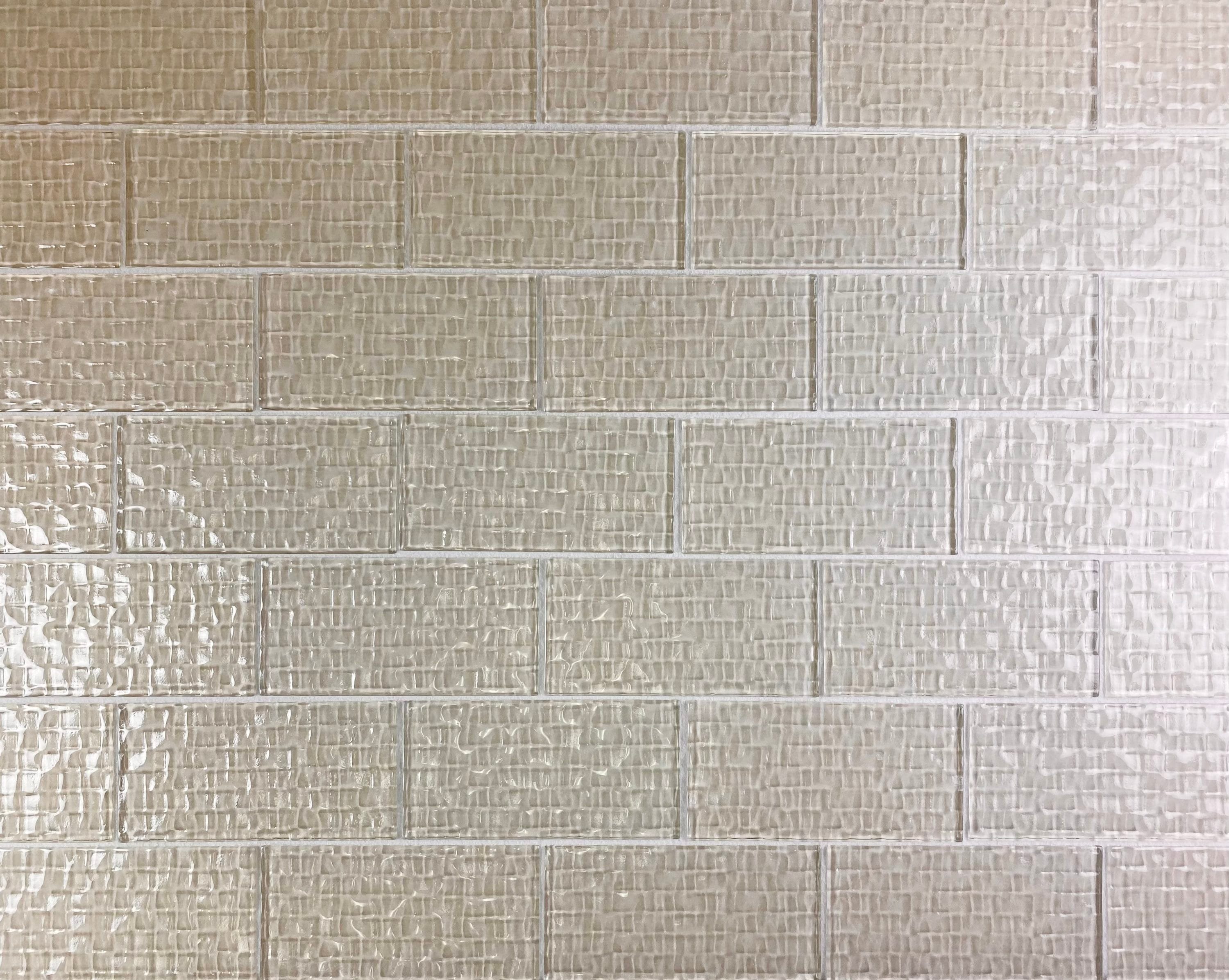 Abolos LWSMEC0306-CR-SAMP Sample- Waves Cream/Glossy 3-in x 6-in Glossy Glass Subway Wall Tile