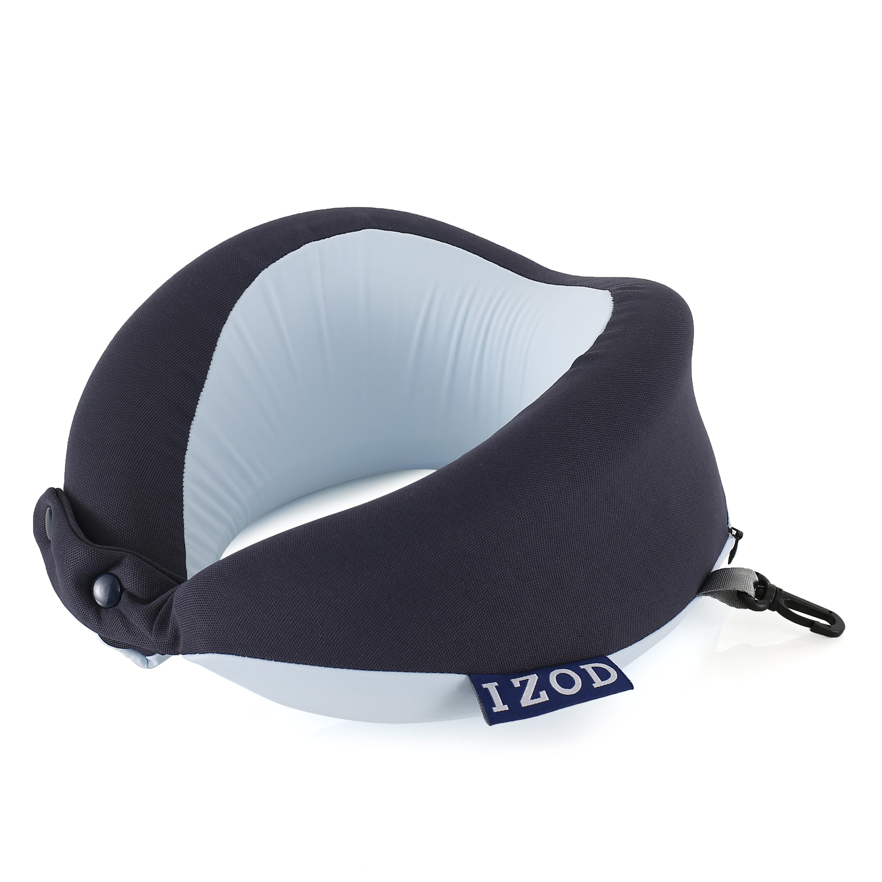 IZOD Moon Memory Foam Wrap Around Travel Neck Pillow with 360-Degree Support - Navy