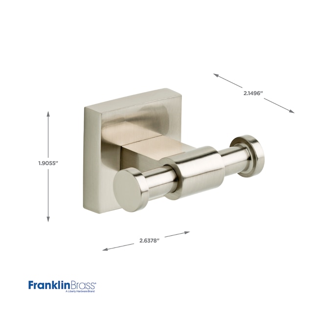 Franklin Brass Maxted Brushed Nickel Double-Hook Wall Mount Towel Hook ...
