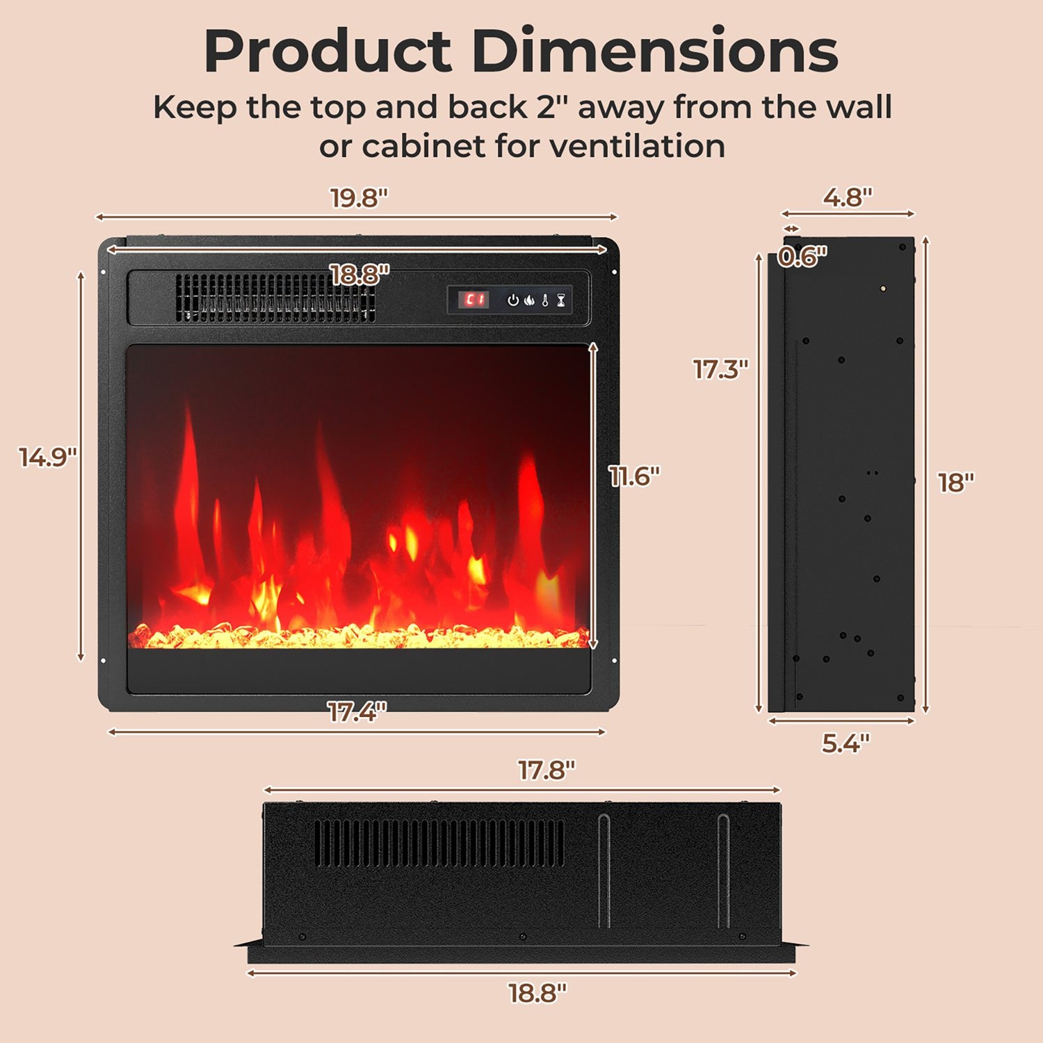 Costway CSHY003078 Electric-Fireplaces - View #3
