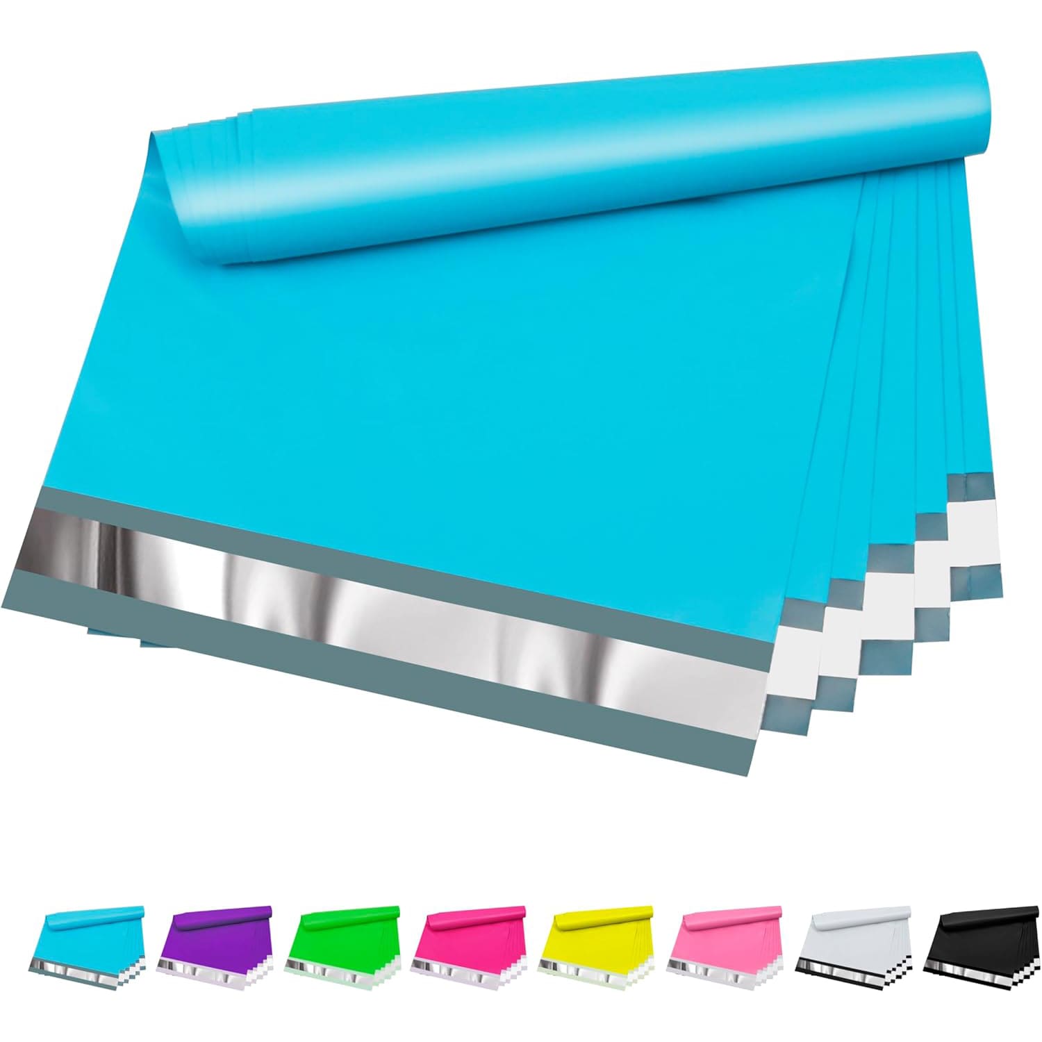 Etokfoks  Poly Mailers 19x24 Inch Teal 50 Pack Extra Large Thick Self Seal Waterproof Tear Proof Mailing Bags with Gray Lining