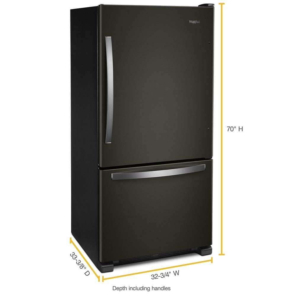 Whirlpool 33 in. 22.1 cu. ft. Bottom Freezer Refrigerator with Ice Maker -  Stainless Steel