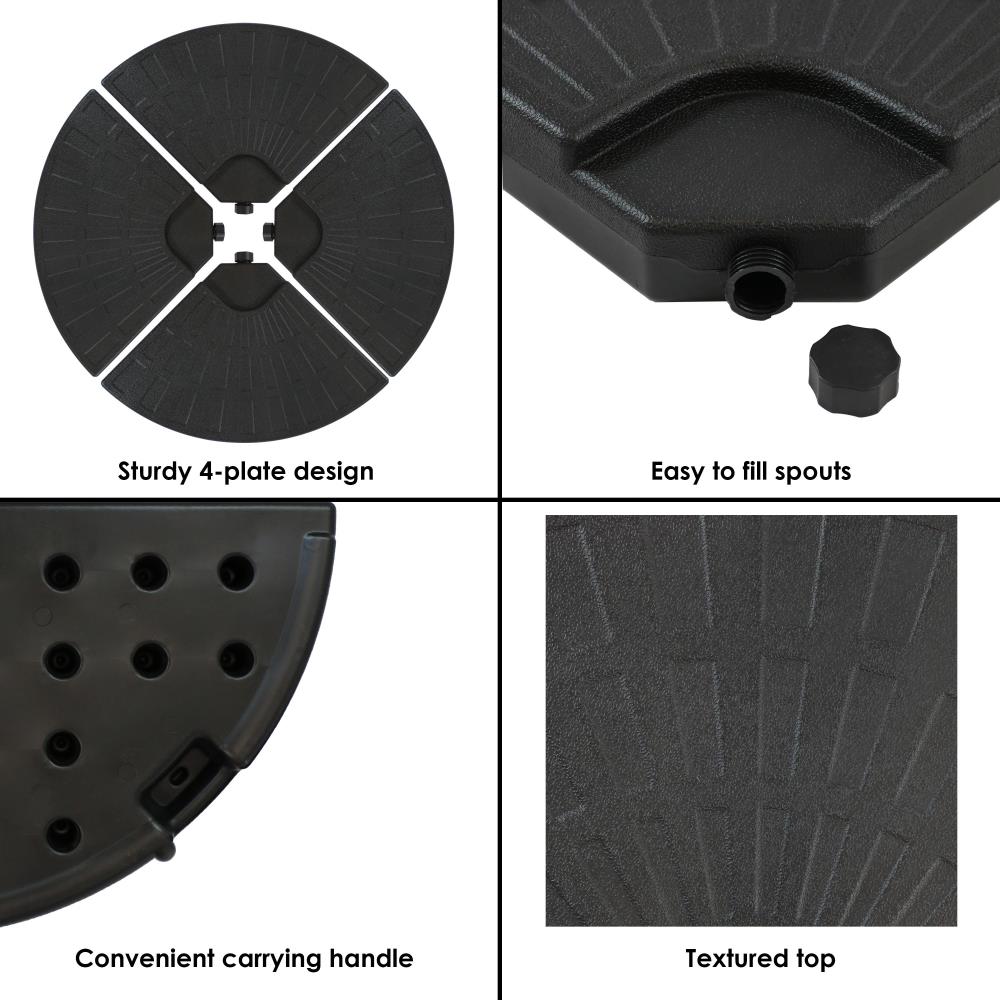 Sunnydaze Decor Black Patio Umbrella Base in the Patio Umbrella Bases ...