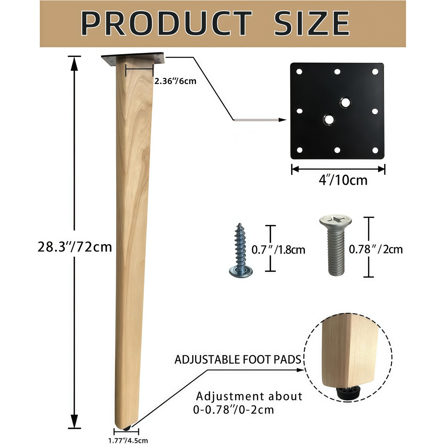 Numhew NHWILL20119 Wood-Table-Legs - View #2