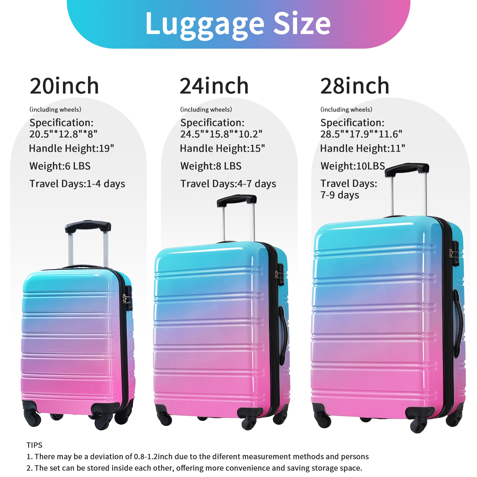ModernLuxe L3P-N732P184448W Luggage-And-Luggage-Sets - View #9