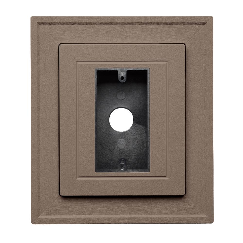 Ply Gem 126588 8.5-in x 7.5-in Hearthstone Brown Vinyl Electrical Mounting Block