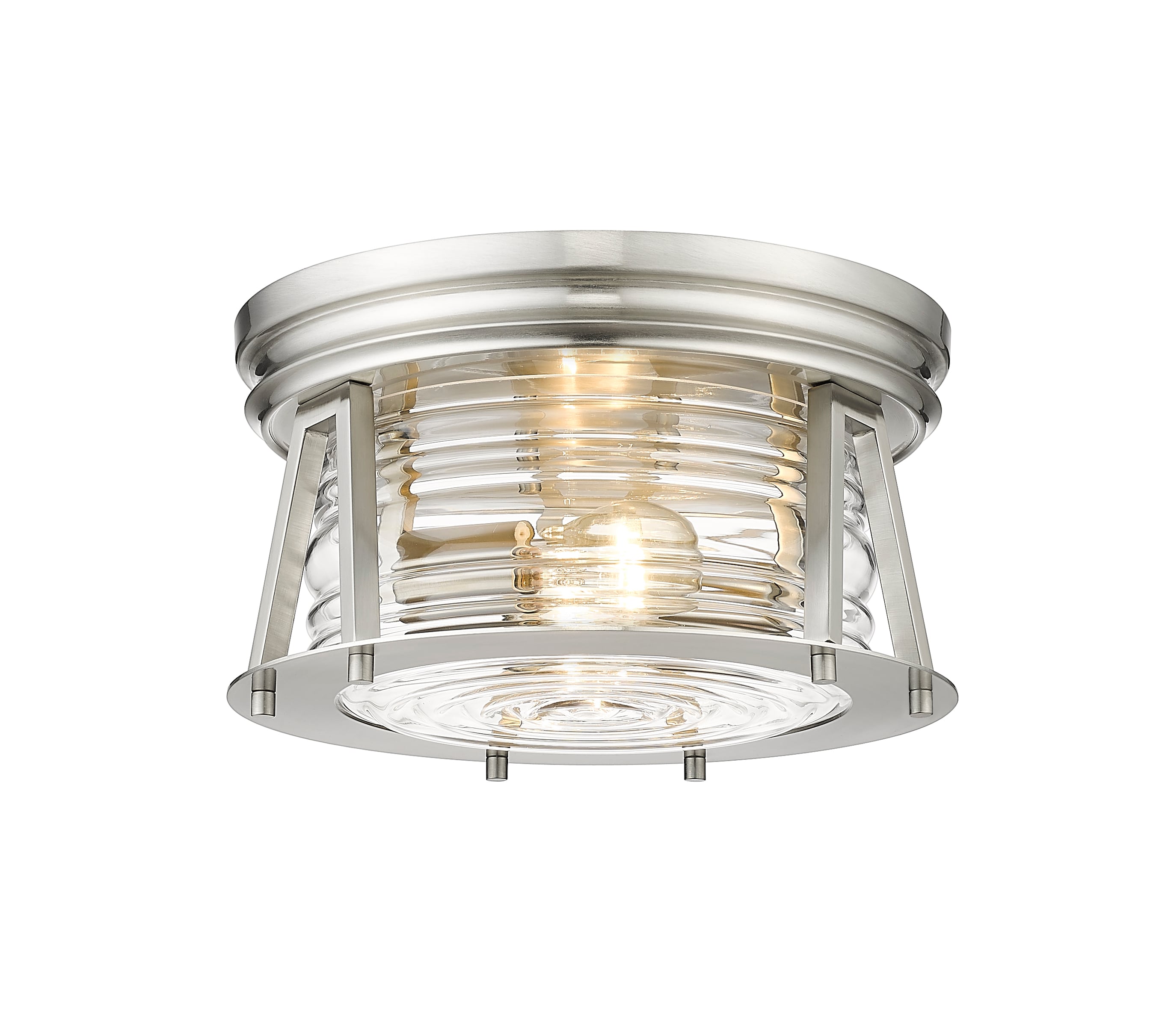 Z-Lite 491F2-BN Cape Harbor 2 -Light 12.0-in Brushed Nickel Flush Mount Light
