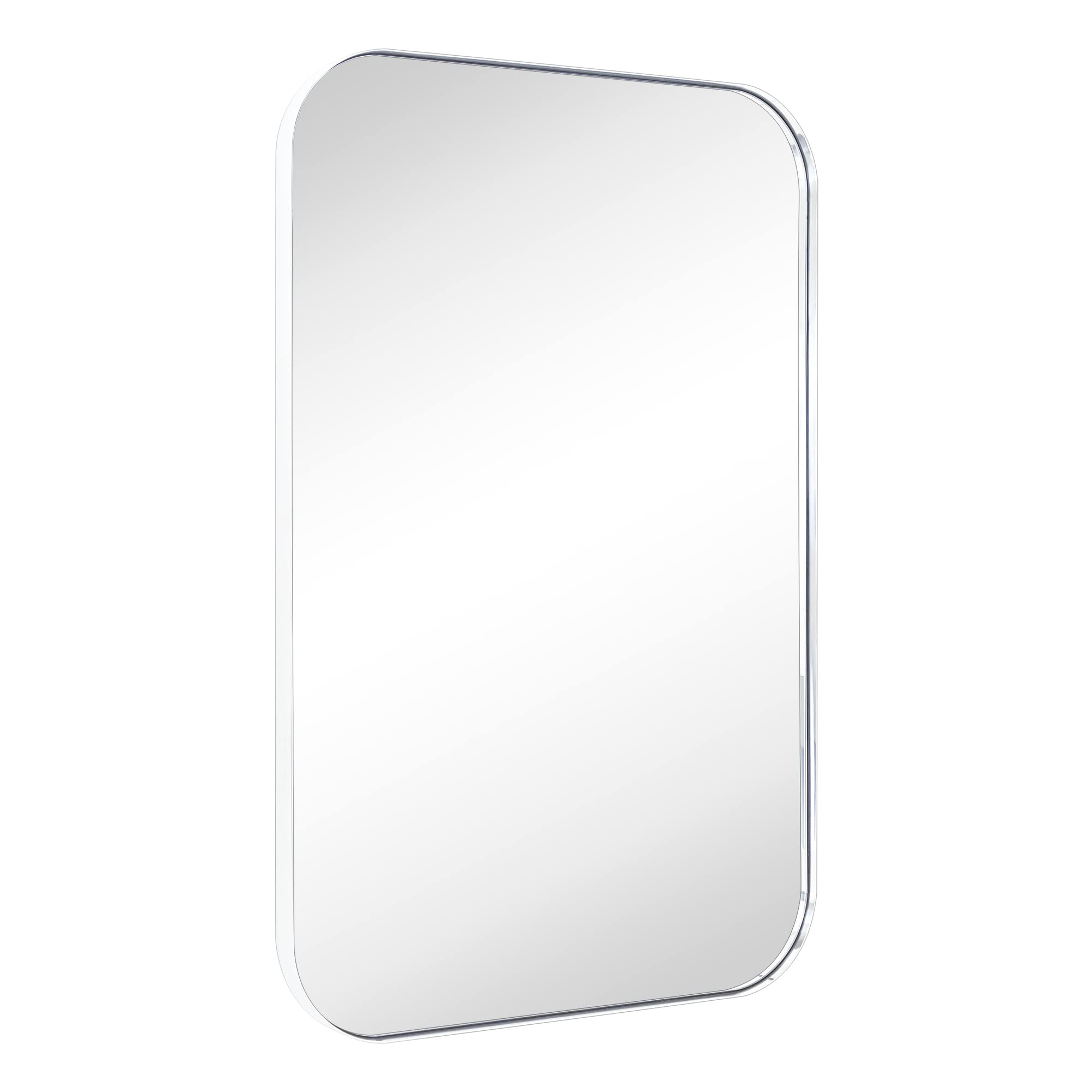 TEHOME GC-0Y016 Mid-Century Rec Mirror 24-in x 36-in Polished Rectangle Bathroom Vanity Mirror ( Chrome )