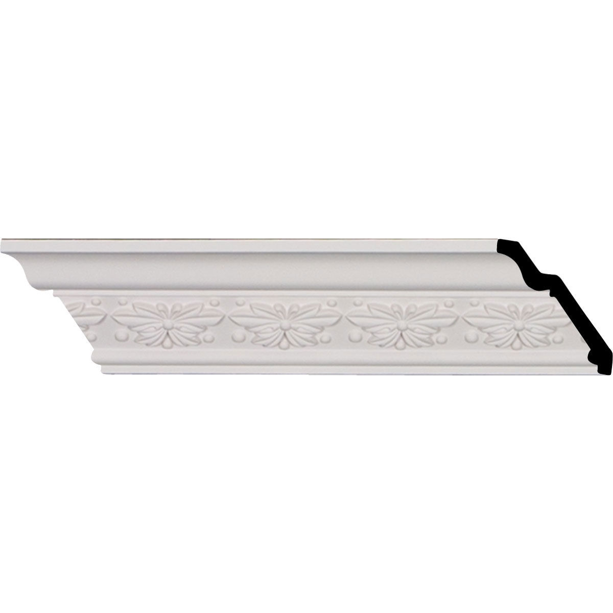 Ekena Millwork 686281 Butterfly 2-1/2-in x 7-ft 10-1/2-in Primed Urethane 686281 Crown Moulding 12 -Pack