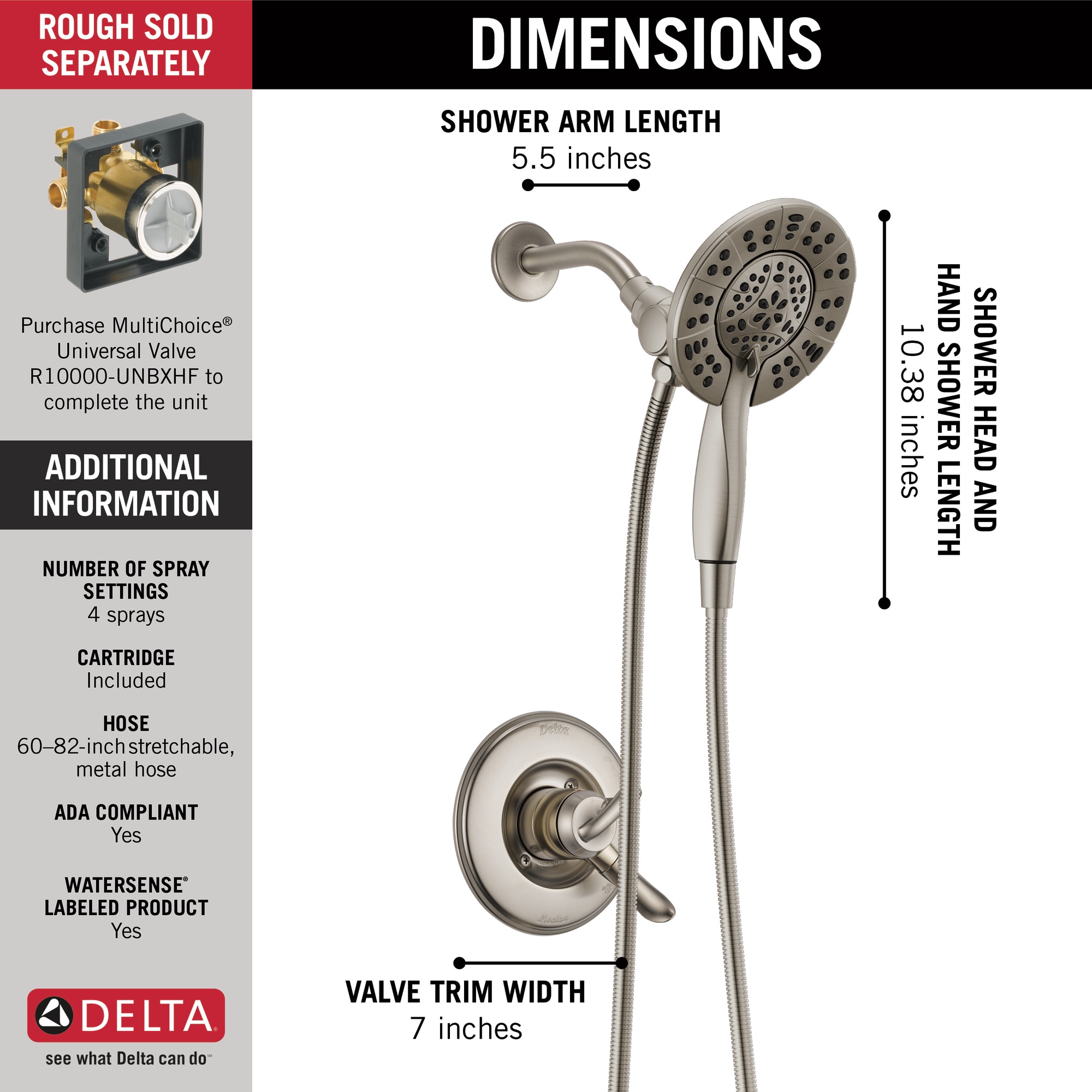 Delta T17294-SS-I Tub-Shower-Faucets - View #12
