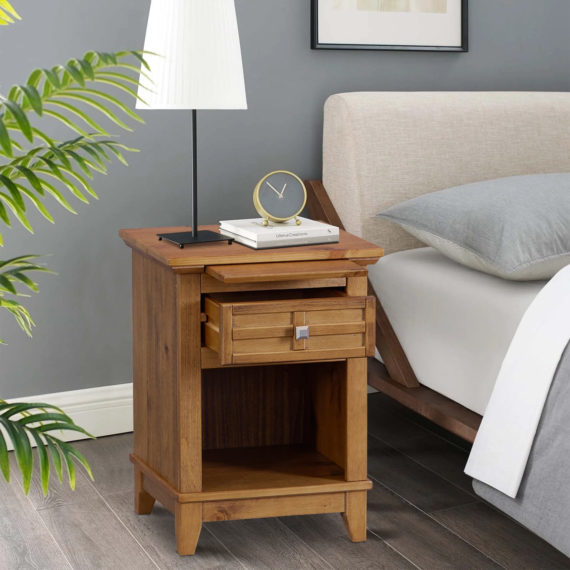CASAINC WF-BE00517-T-MR Brown Nightstand