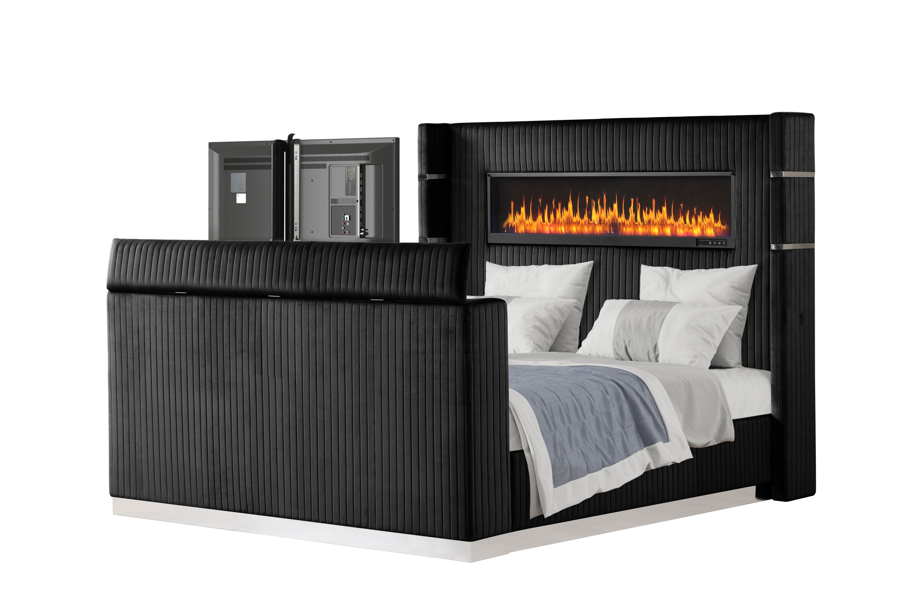 Galaxy 601955555180 Lavish Black King Wood Platform Bed