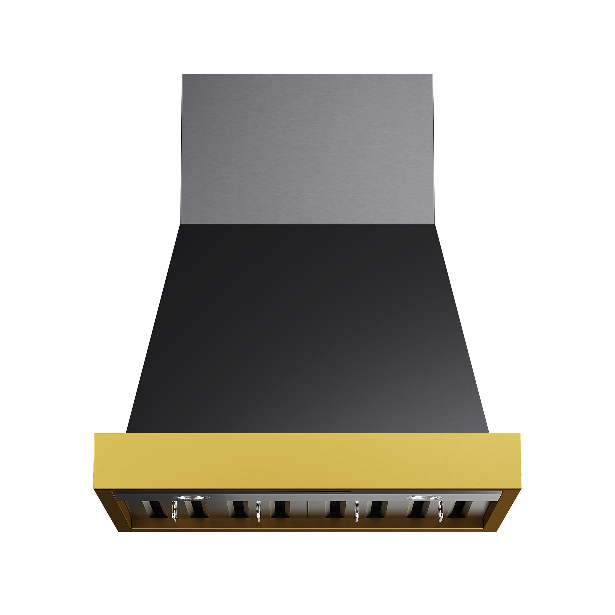 Kucht KRH36TG 36 inch Ducted 600-CFM Titanium Stainless Steel with Gold Accents Wall-Mounted Range Hood