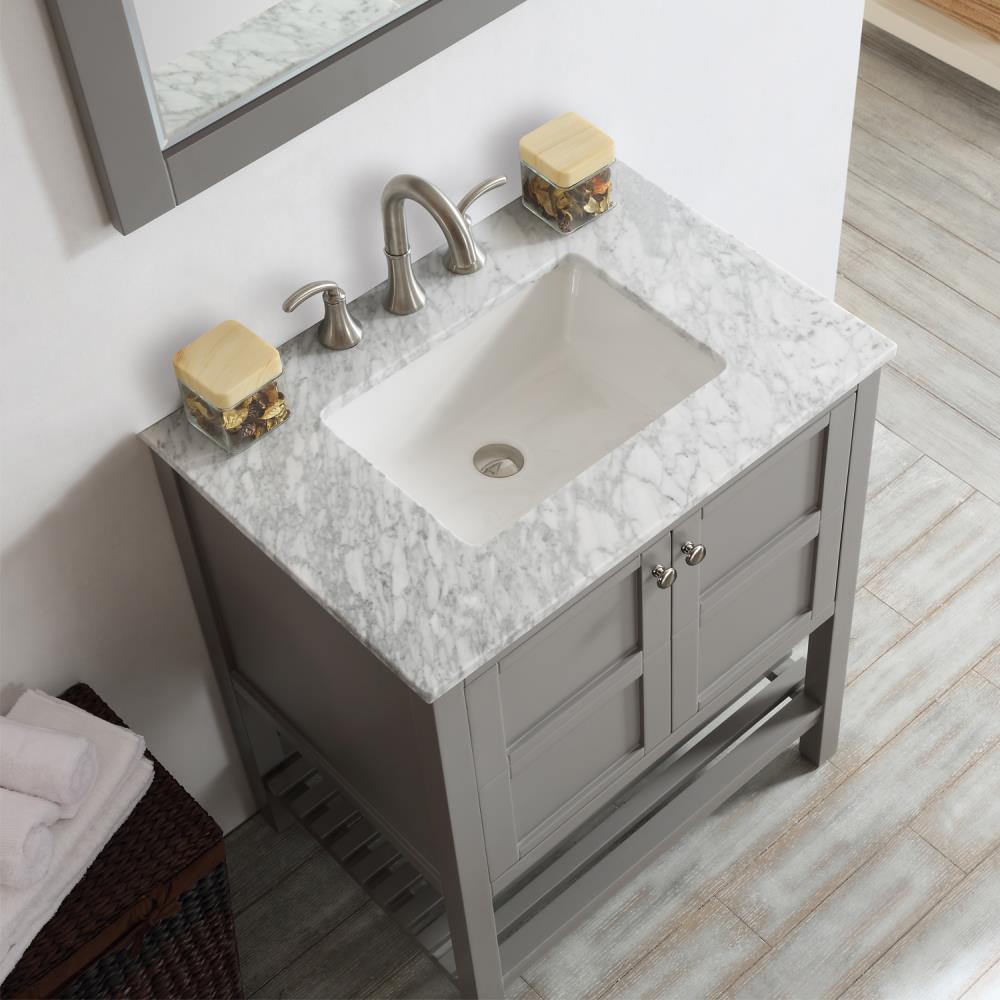 Vinnova Florence 30-in Grey Undermount Single Sink Bathroom Vanity with ...