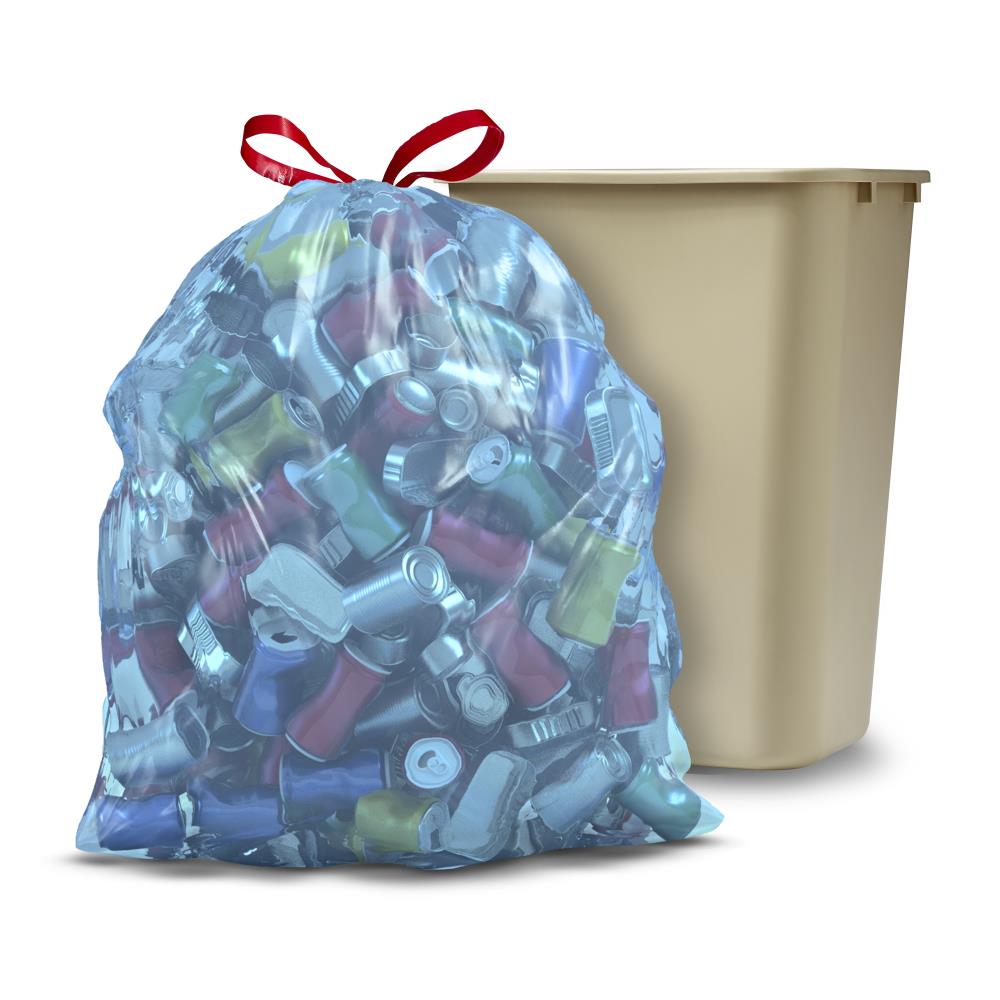 Basics Blue Recycling Trash Bags, 13 Gallon