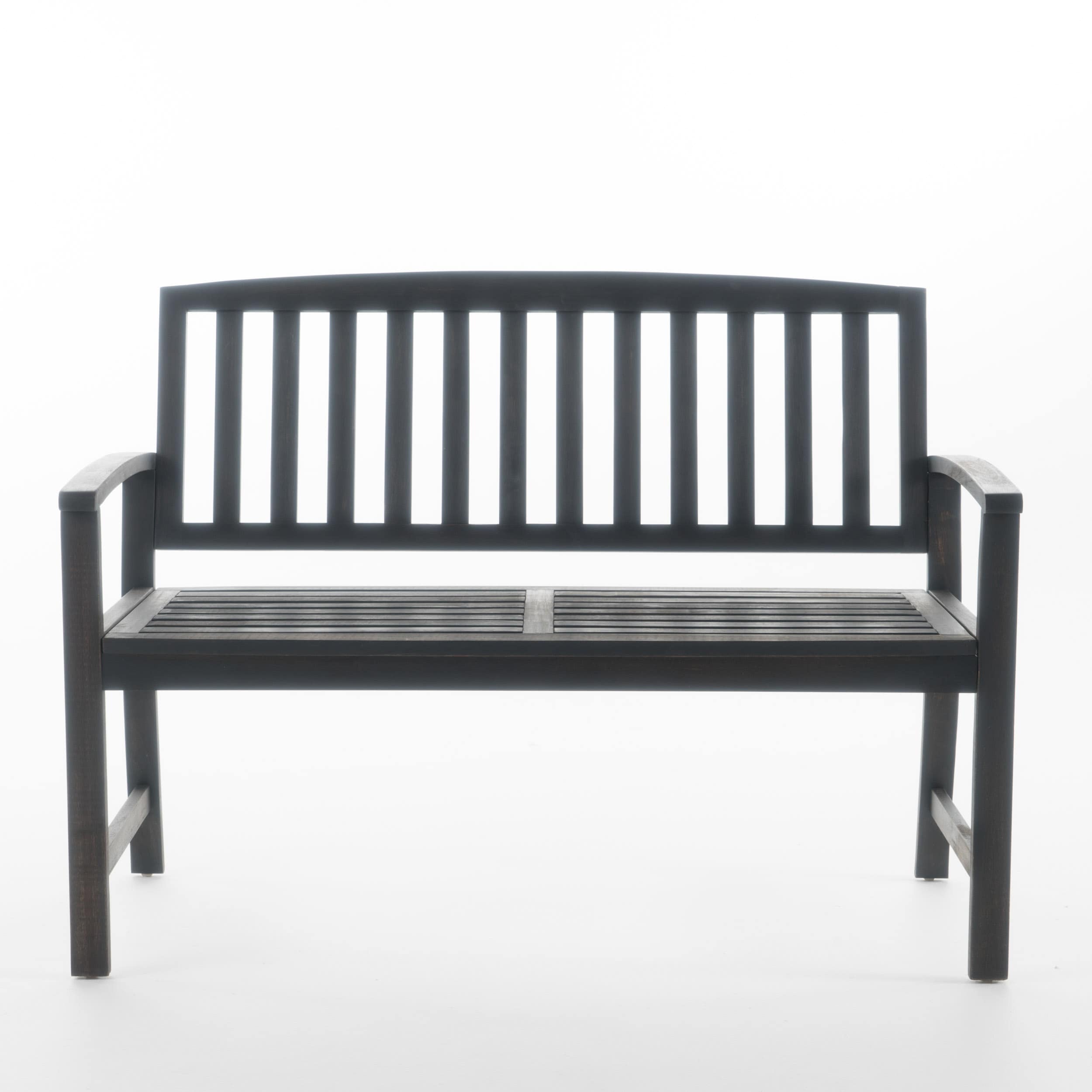Best Selling Home Decor 300514 Loja 48.82-Inches W x 35.83-Inches H Dark Gray Acacia Love seat Bench