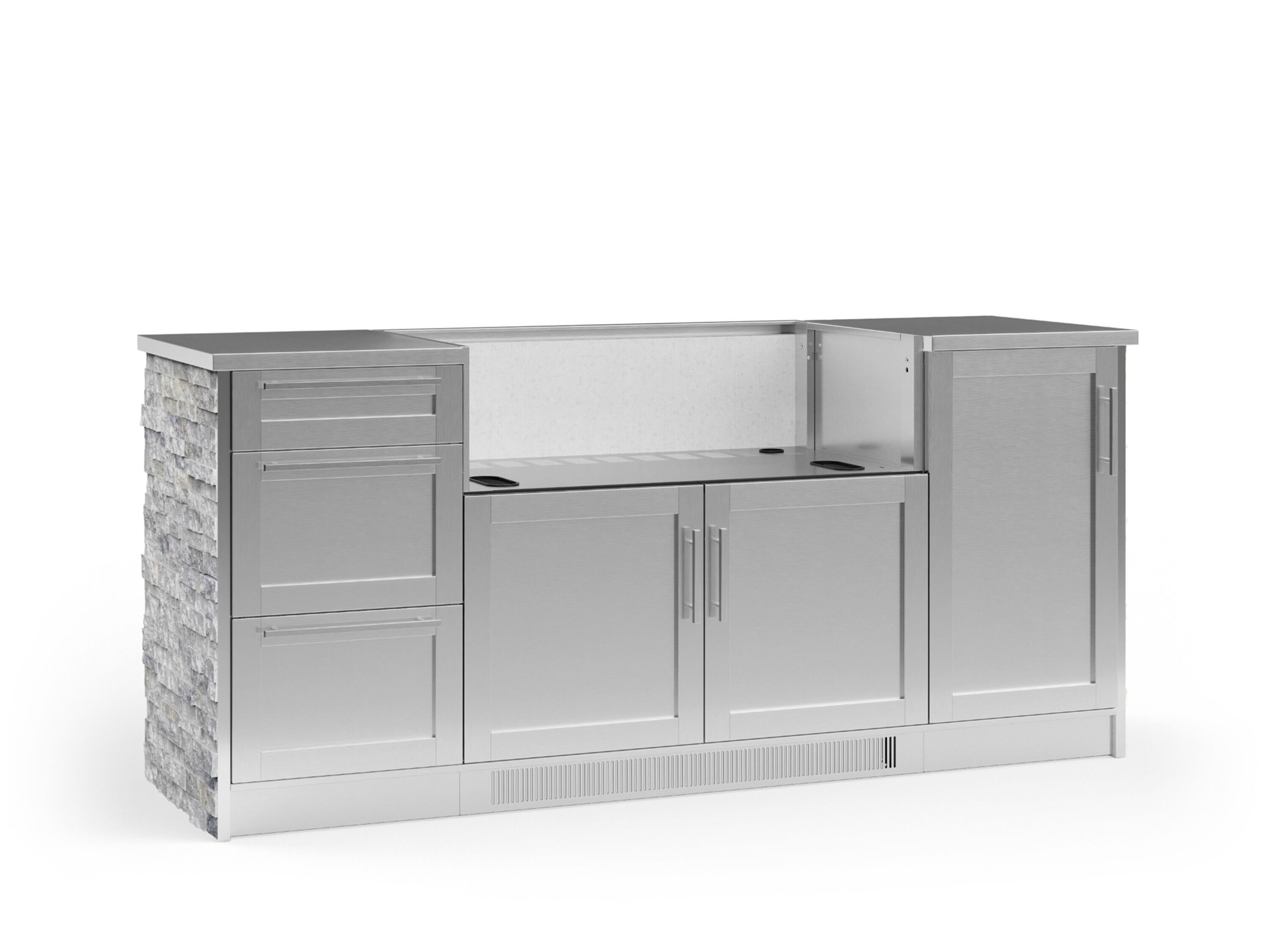 NewAge Products 68337 Signature Series Stainless Steel 8 -Piece 79.16-in W x 25.5-in D x 37-in H Modular Outdoor Kitchen Set