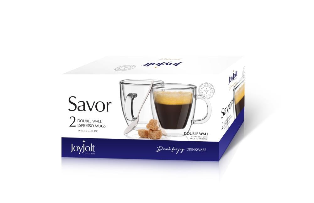 JoyJolt 5-fl oz Glass Clear Cappuccino Cup Set of: 4 in the Drinkware  department at