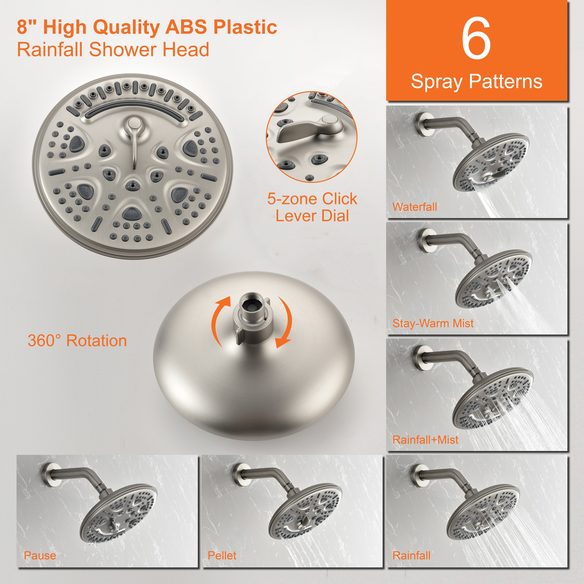 WELLFOR SPA-88009B Showerhead-Bar-Panels - View #5