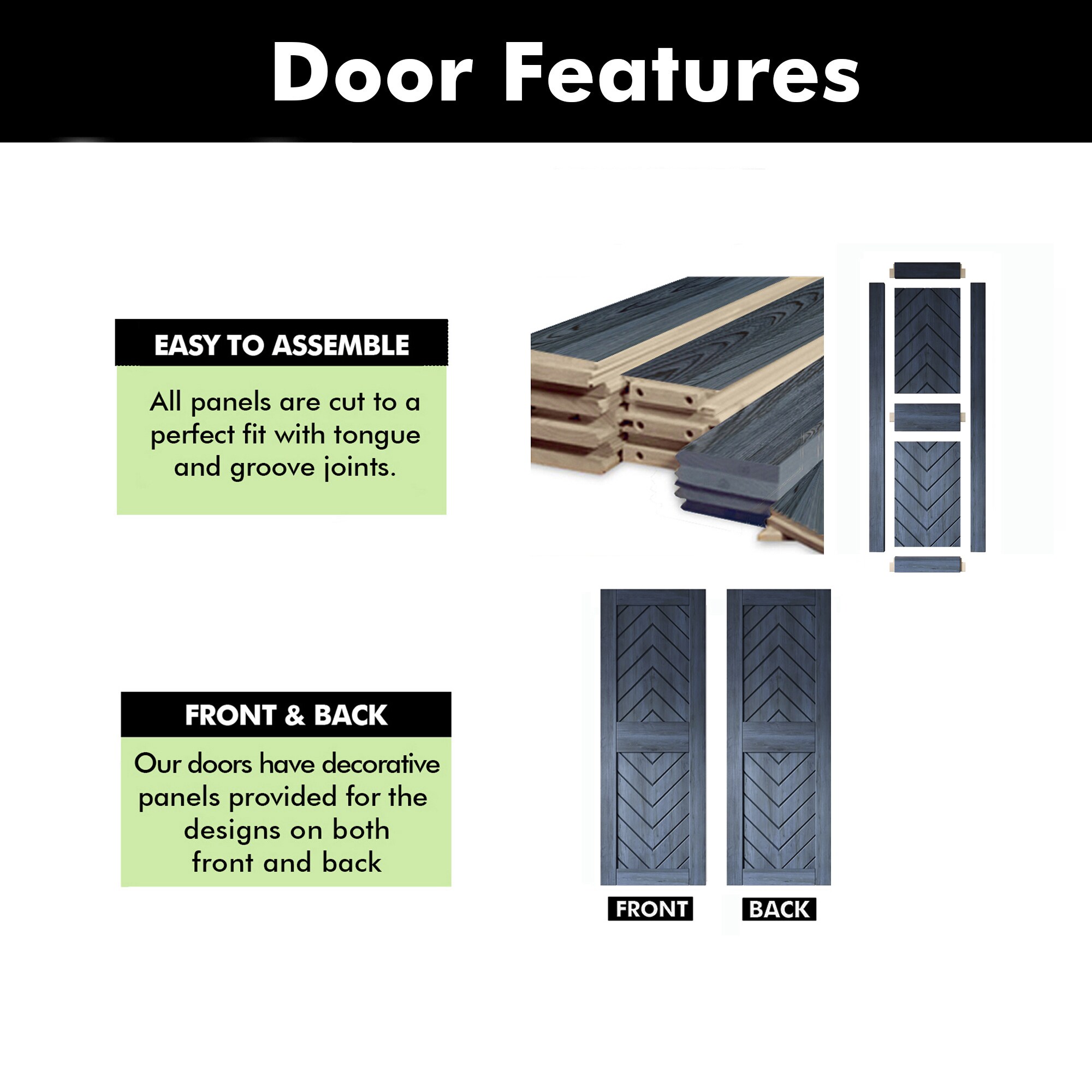 HOMACER JT2-3684-NA Barn-Doors - View #3