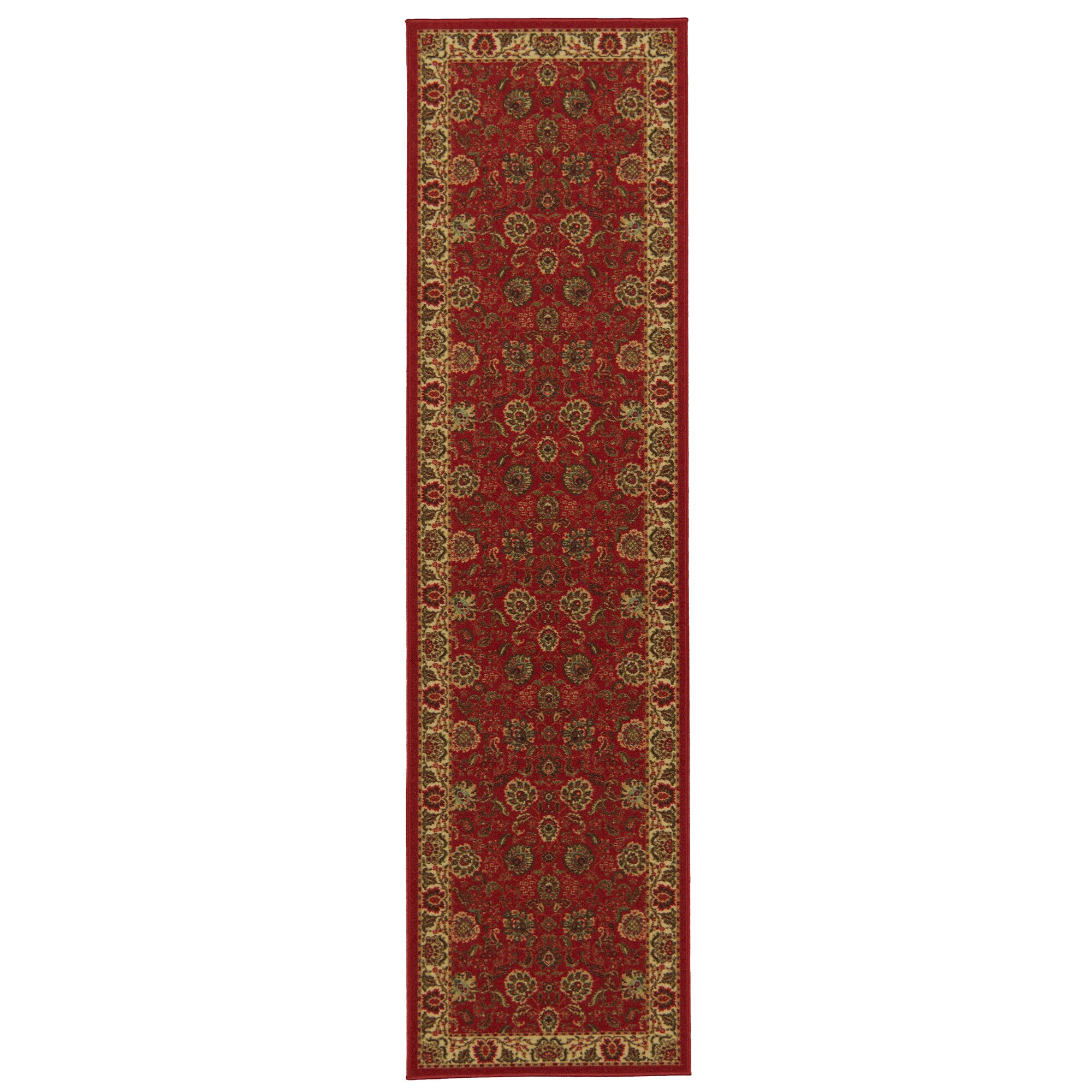 Sweet Home Stores Non-Slip Rubberback Modern Solid 2x5 Indoor Runner Rug, 20 inch x 59 inch, Red