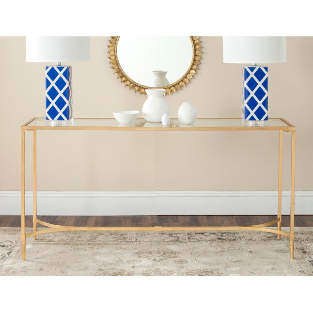 Safavieh Antwan Glam Glass Console, How Big Is A Sofa Table