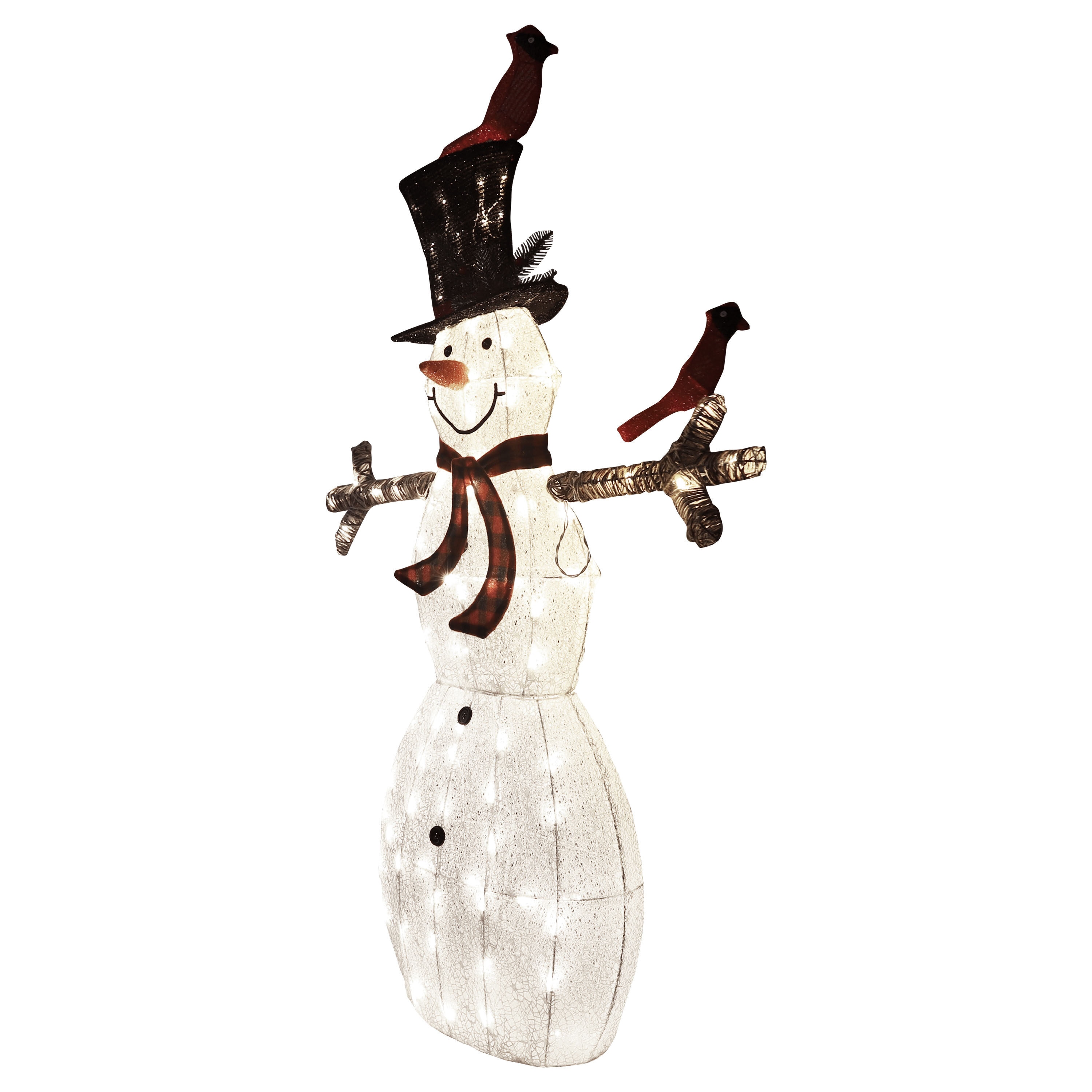VEIKOUS 59.2-in Snowman Free Standing Decoration with Clear 