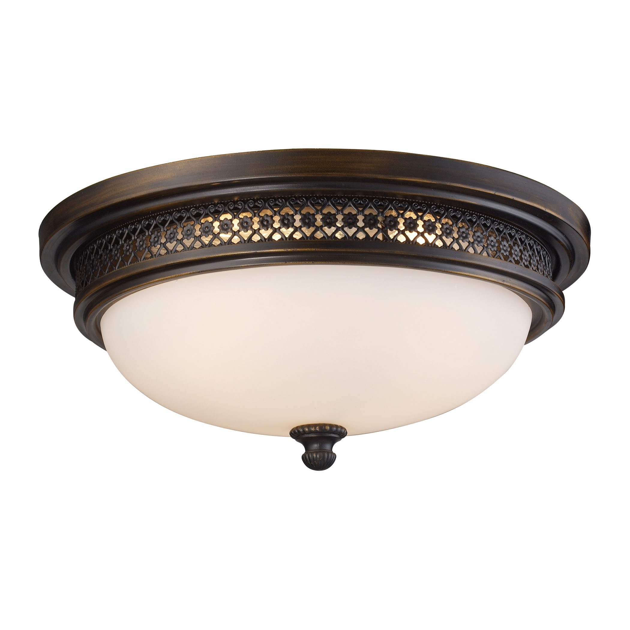Westmore by ELK Lighting FM310102 Achouffe 3-Light Deep Rust Flush Mount Light