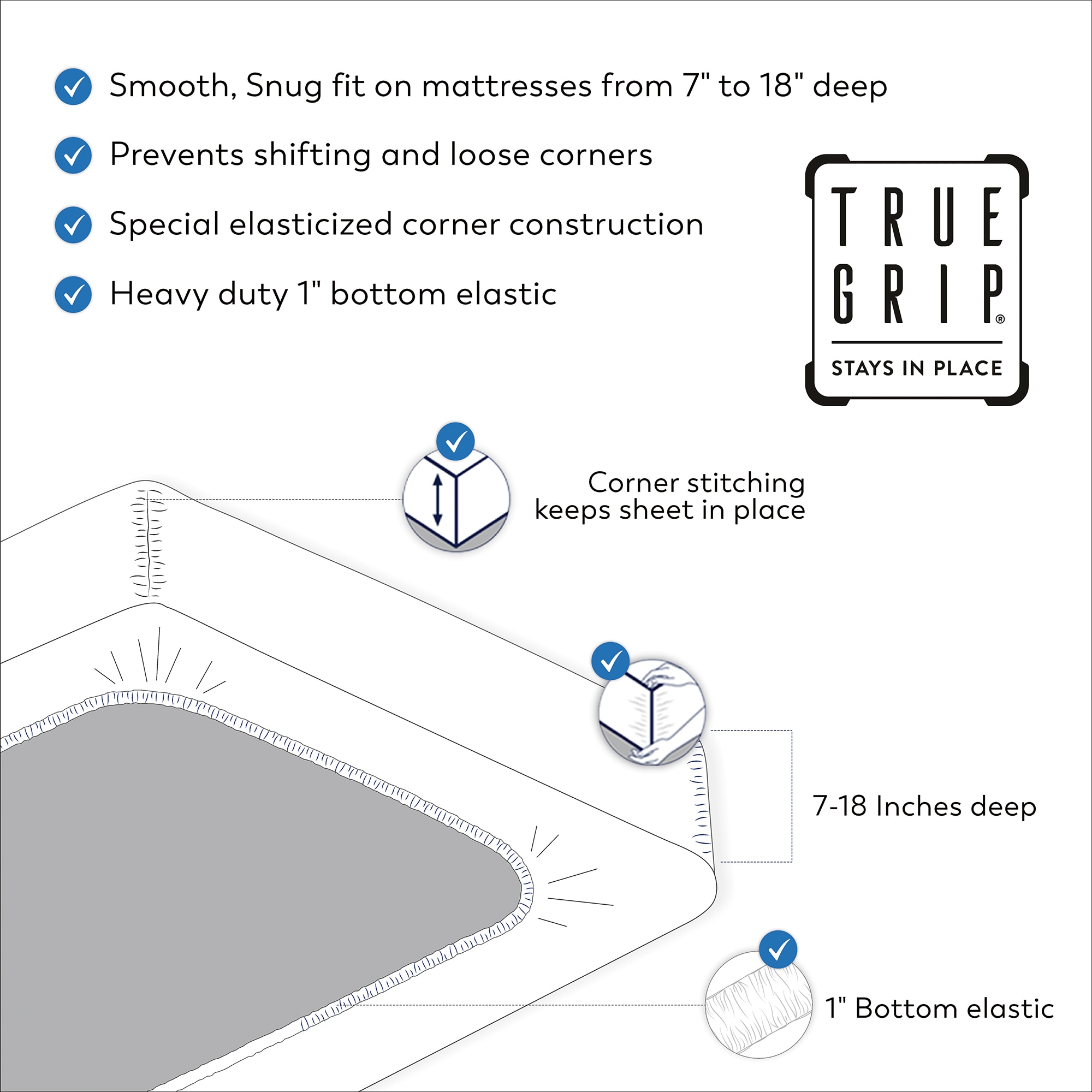 TRU Lite Bedding Non Slip Mattress Pad - Grip Pad Locks in Place - Non Slip  Mat fits Platform or Futon Mattresses - Twin Size - Pad for 3' x 6' Rug