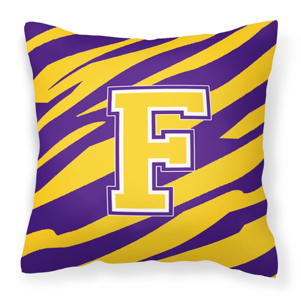 Caroline's Treasures CJ1022-FPW1414 Graphic Print Multicolor Square Monogram Throw Pillow