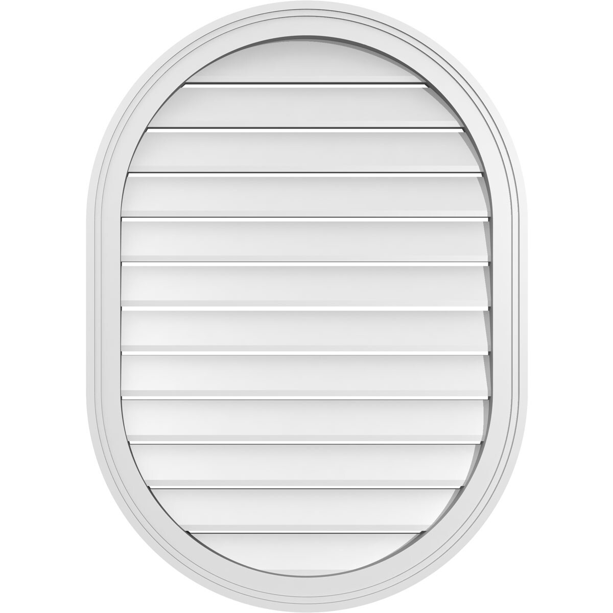 Ekena Millwork GVPVR26X3602SF 26-Inches x 36-Inches Off-white Oval PVC Gable Louver Vent